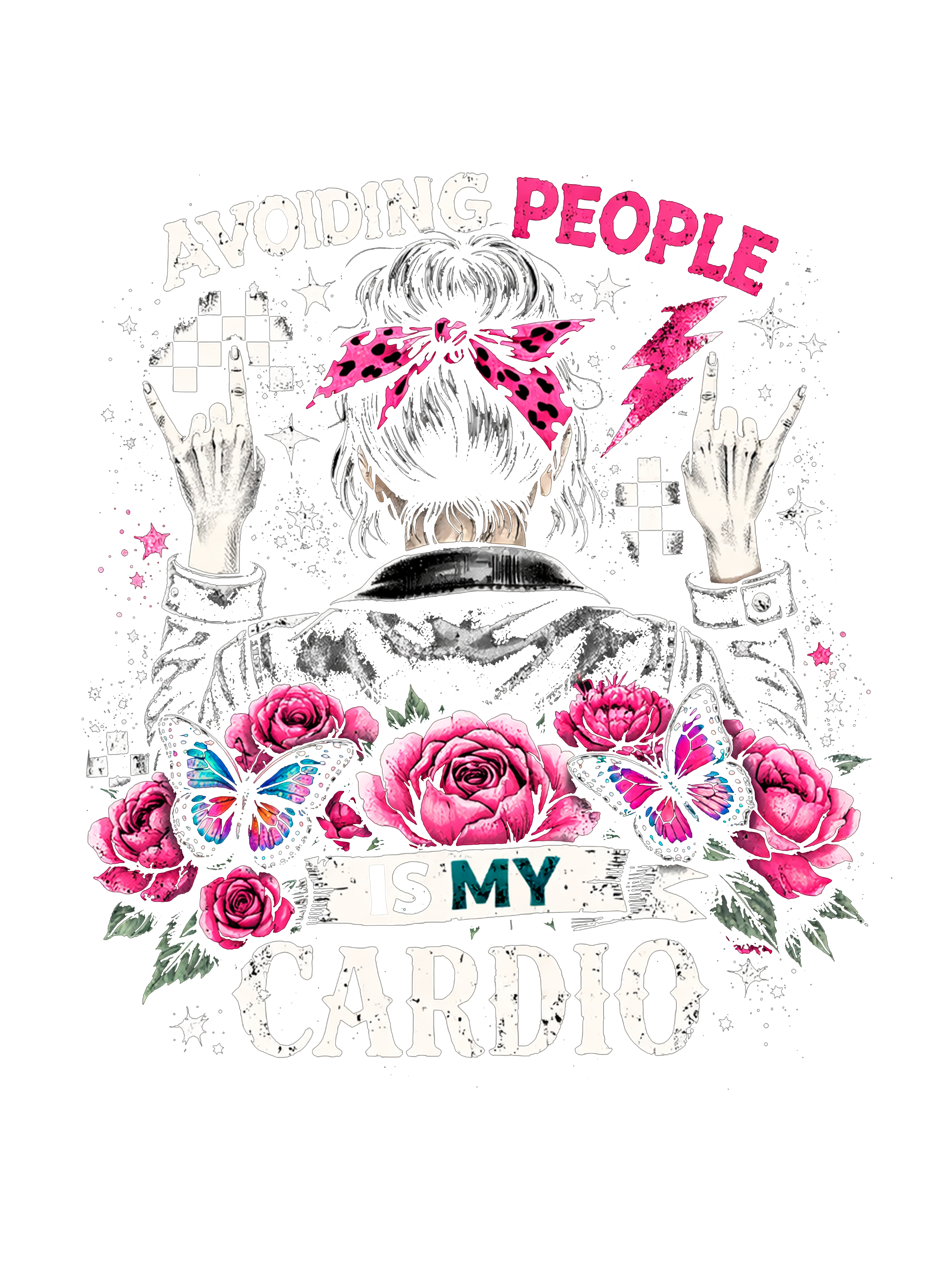 Avoiding People Is My Cardio T-Shirt DTF
