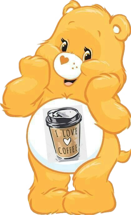 Coffee Lover Plush Bear DTF