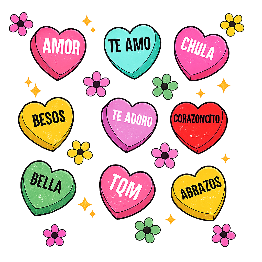 Colorful Heart-Shaped Message Stickers