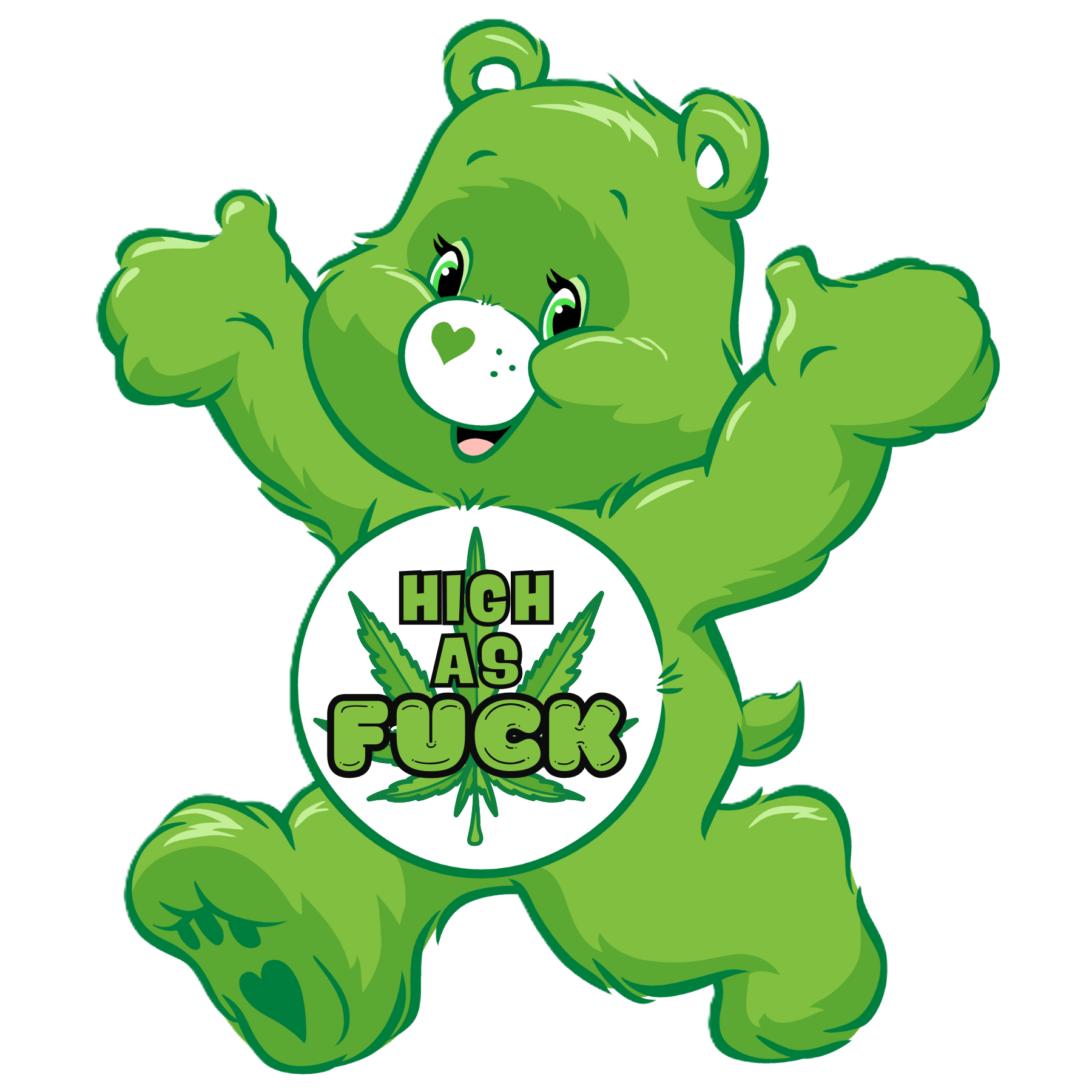 Green Gummy Bear Weed Sticker DTF