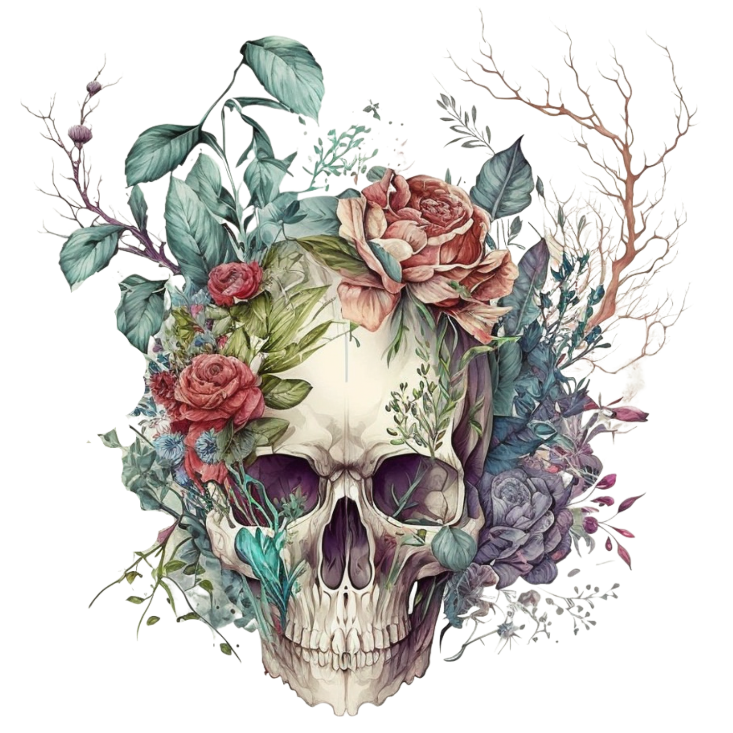 Floral Skull DTF