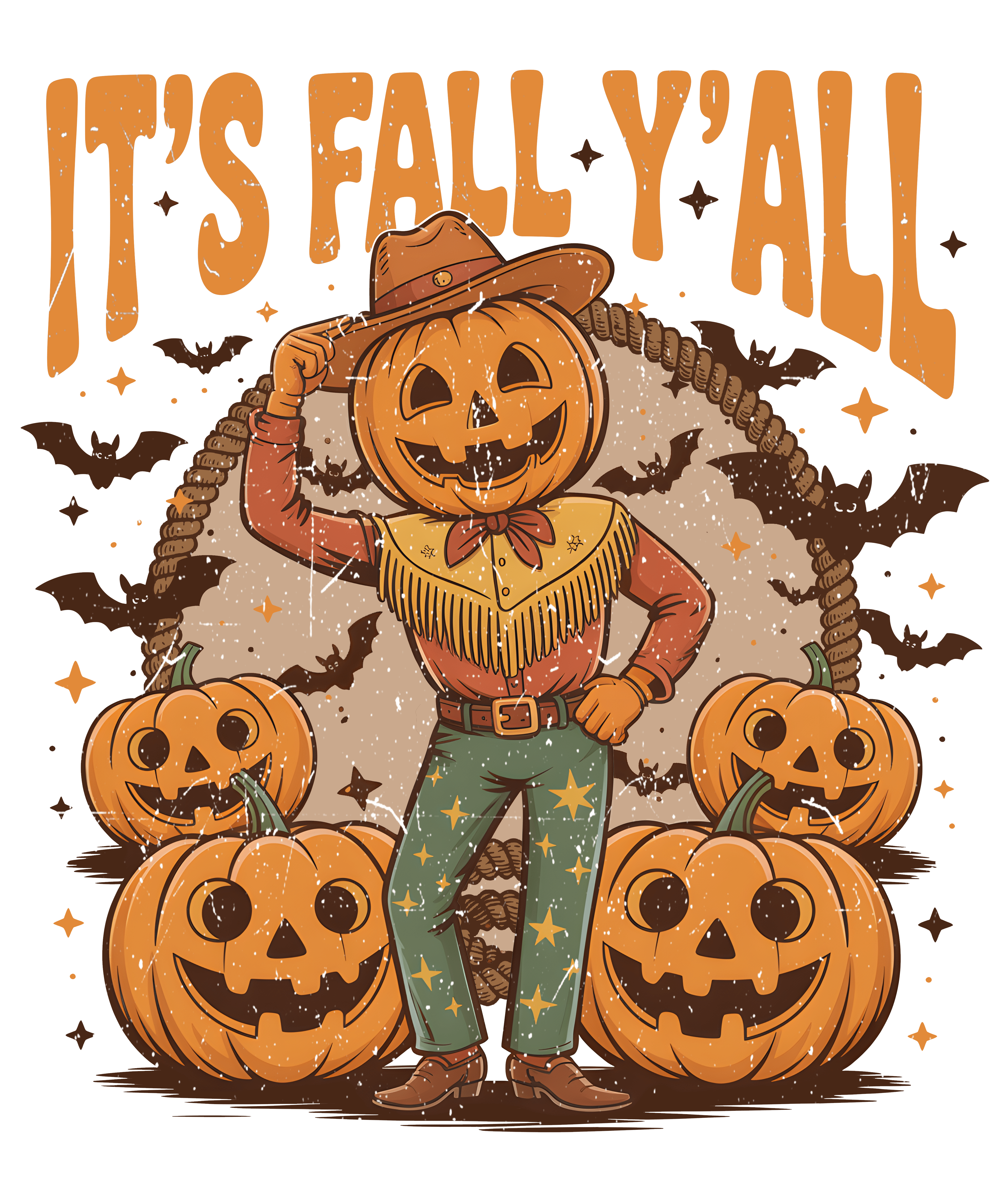 Fall Cowboy Pumpkin T-Shirt DTF