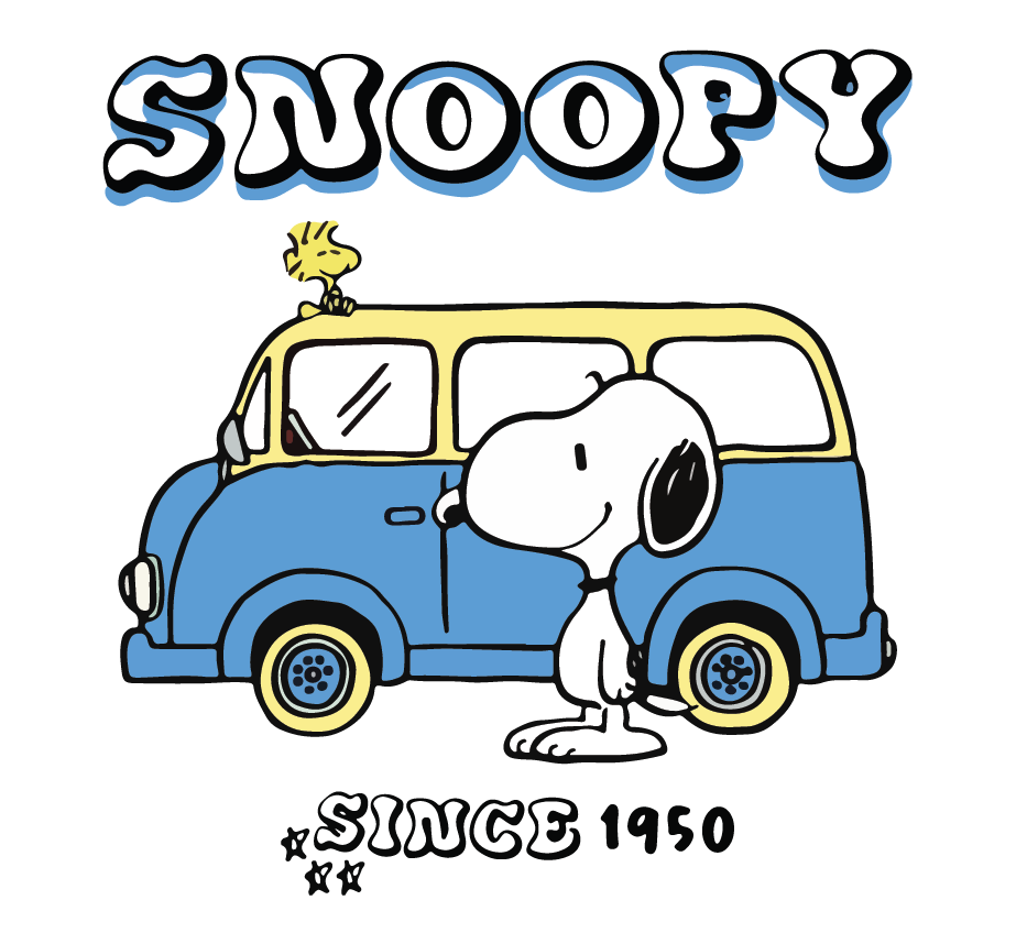 Snoopy Vintage Car Print T-Shirt DTF