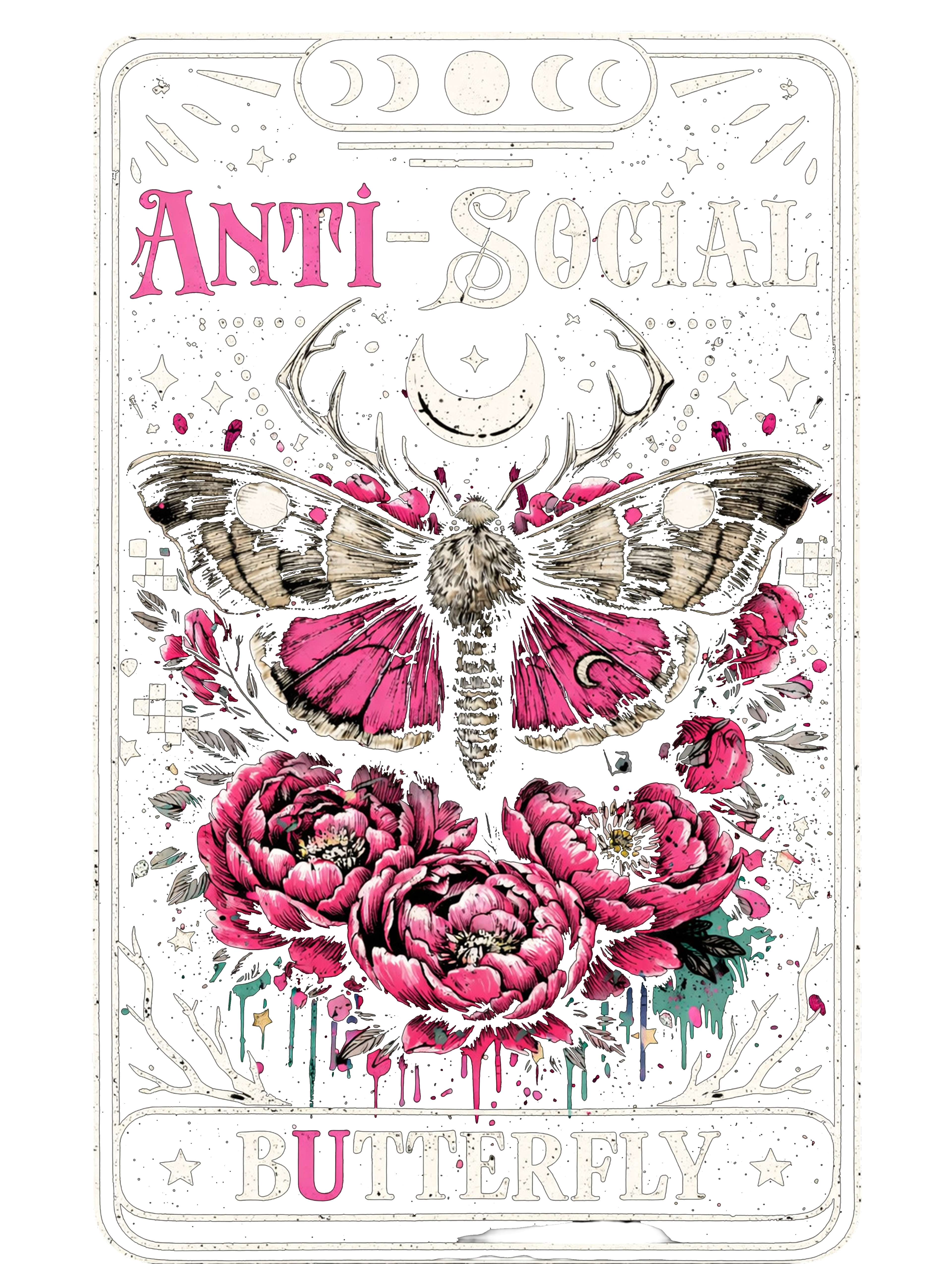 Anti-Social Butterfly Art Print DTF