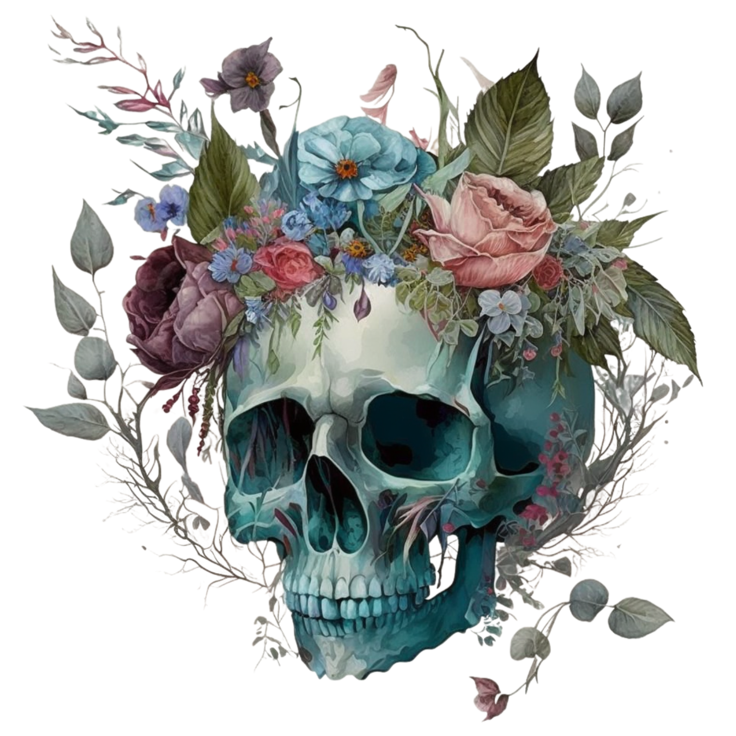Floral Skull DTF