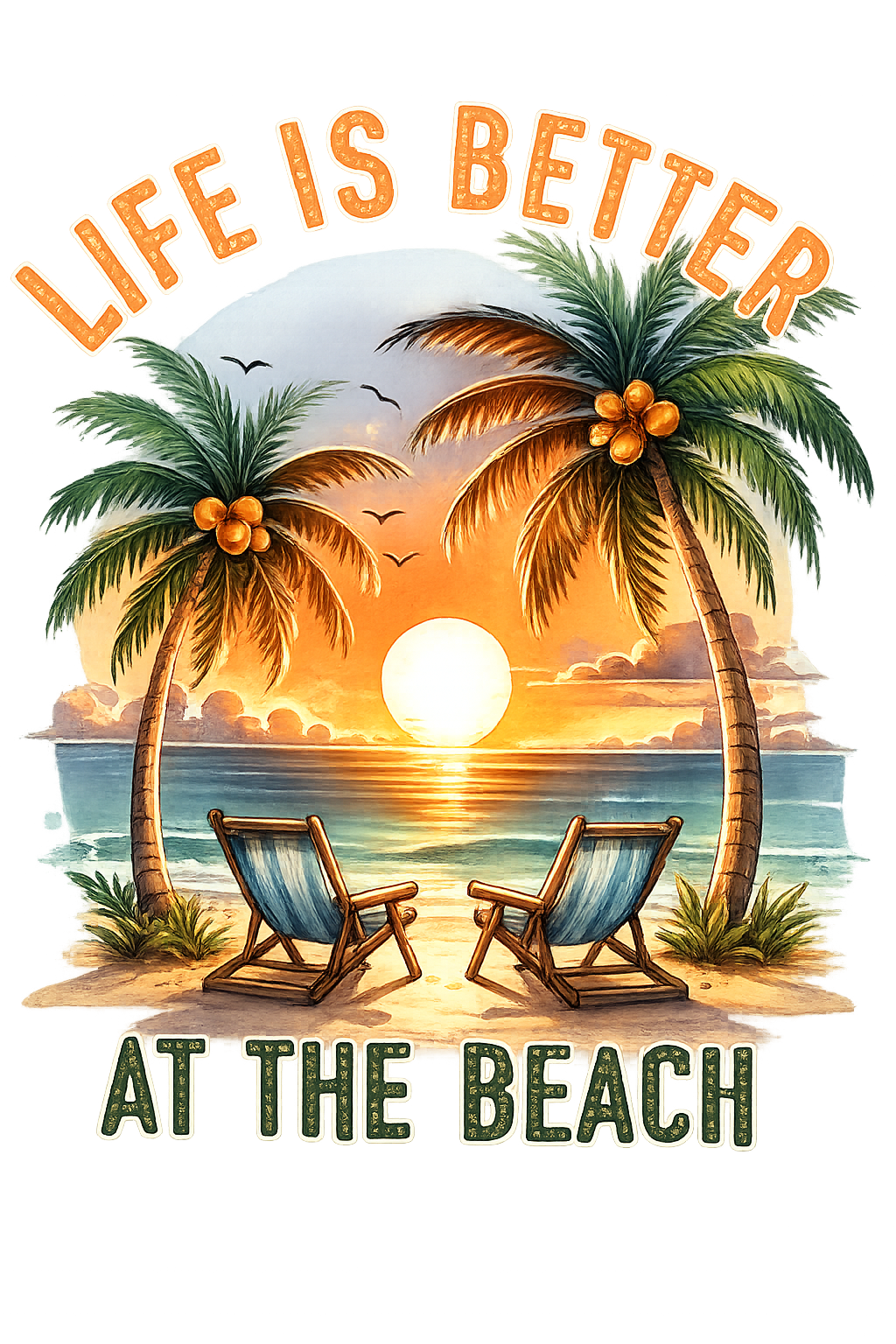 Beach Sunset Wall Art DTF