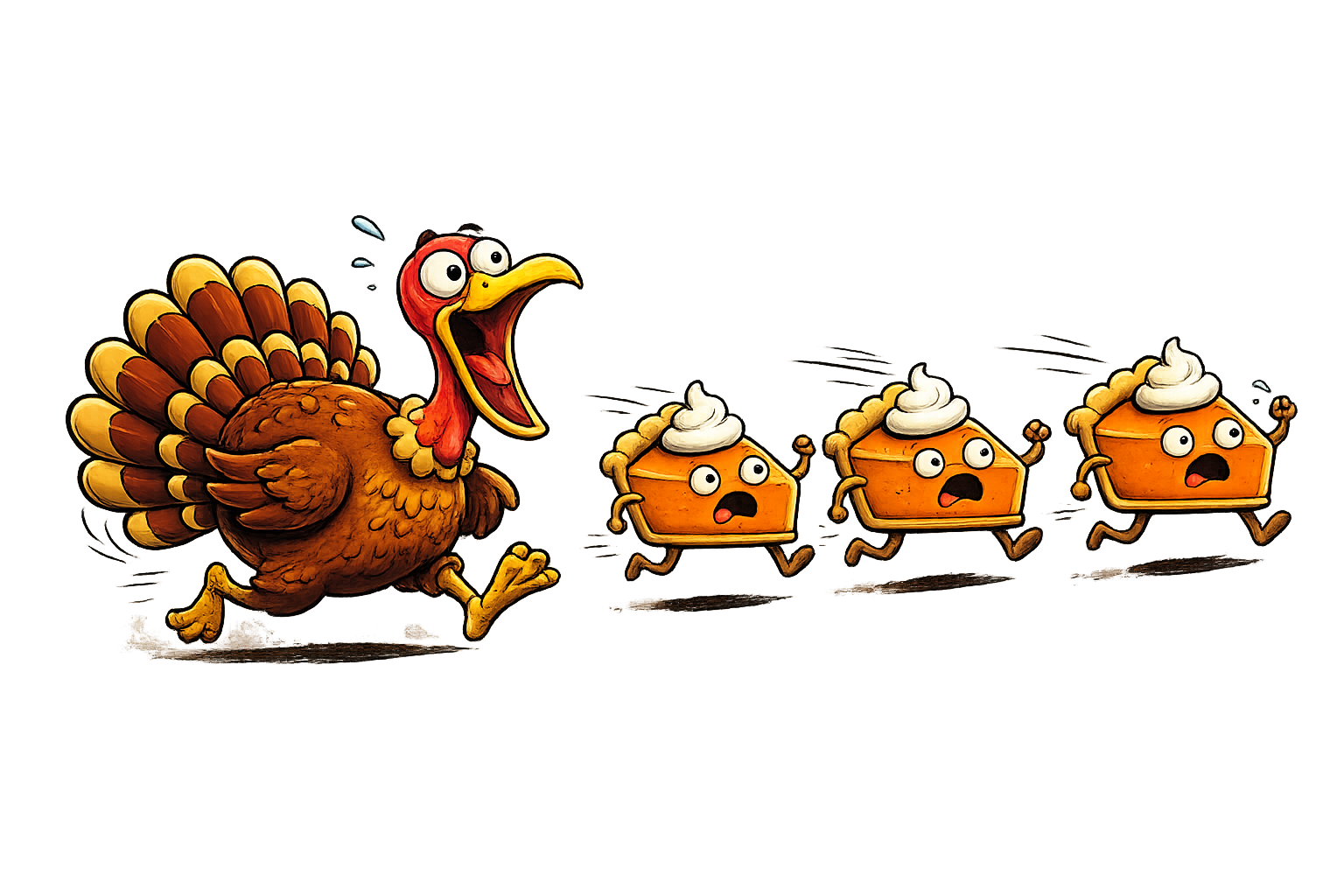 Funny Turkey & Pie T-Shirt DTF
