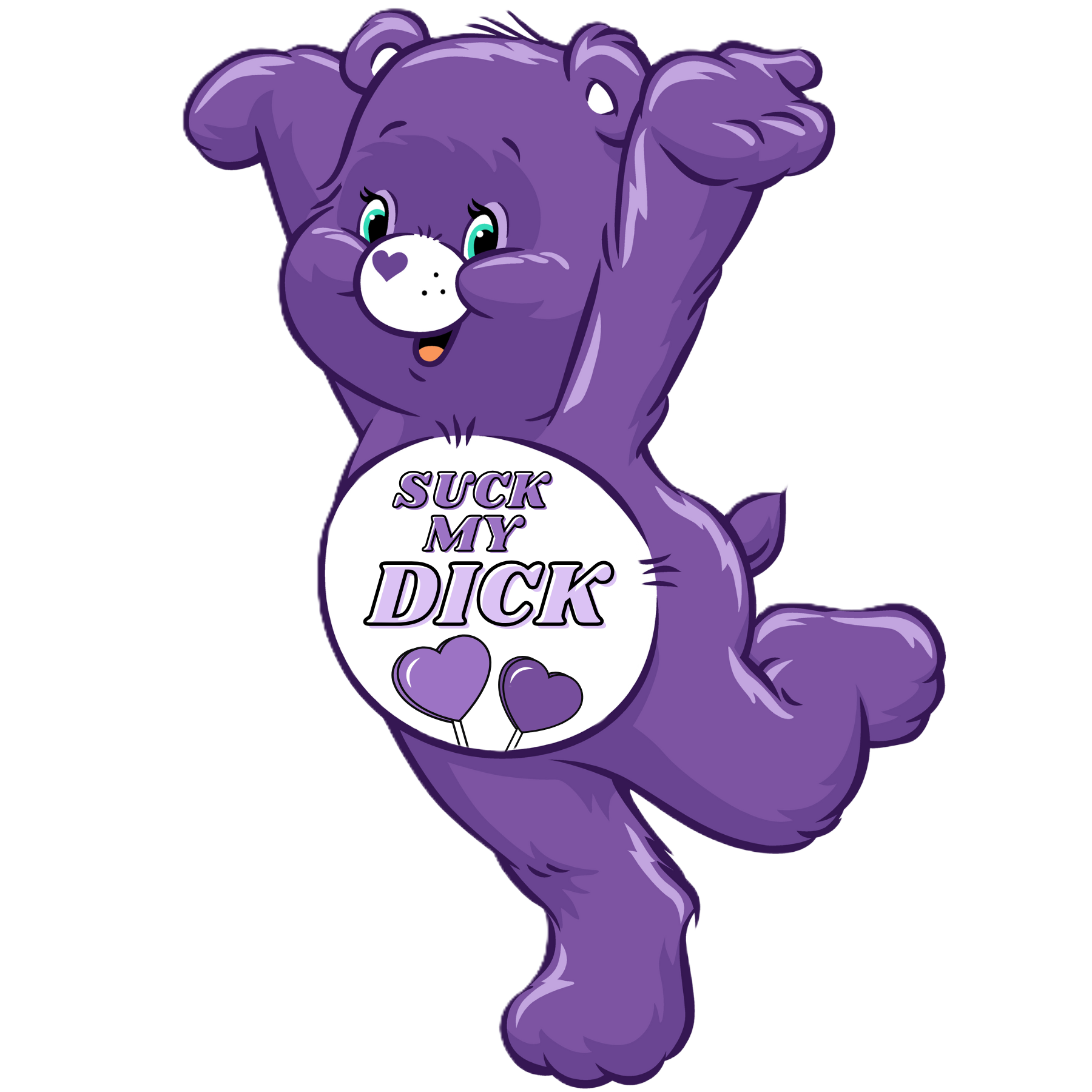 Purple Cartoon Bear Plush DTF