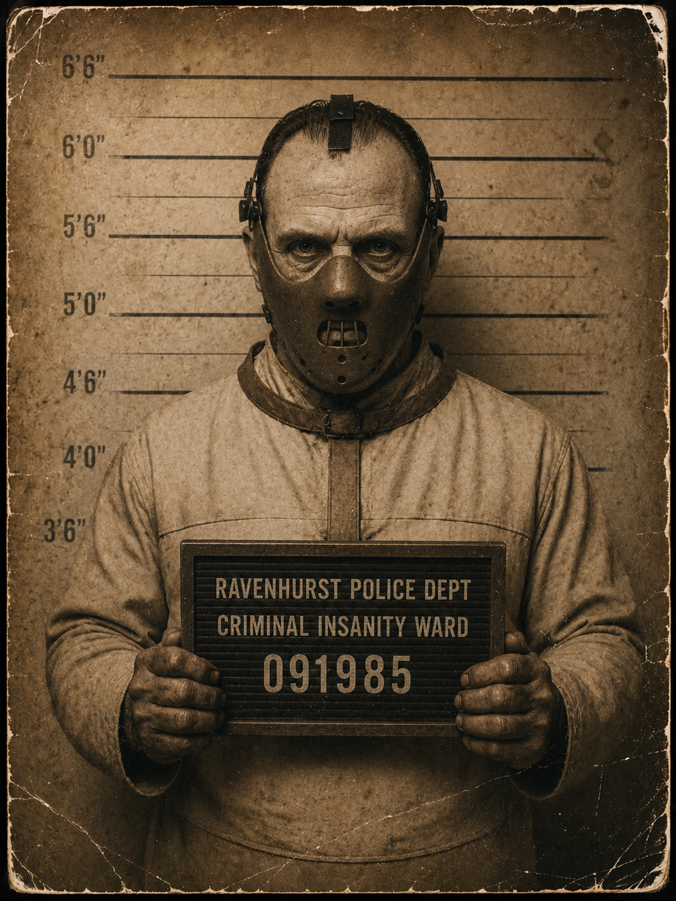 Vintage Criminally Insane Mugshot Poster DTF
