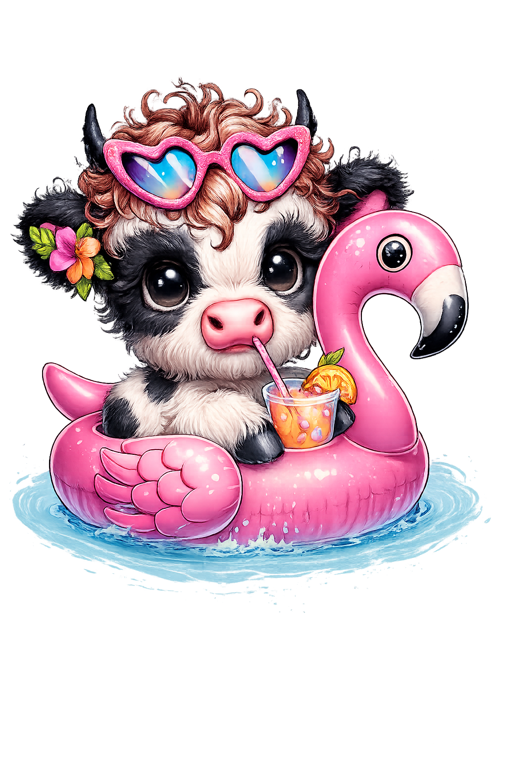 Cute Cow Summer Plush DTF