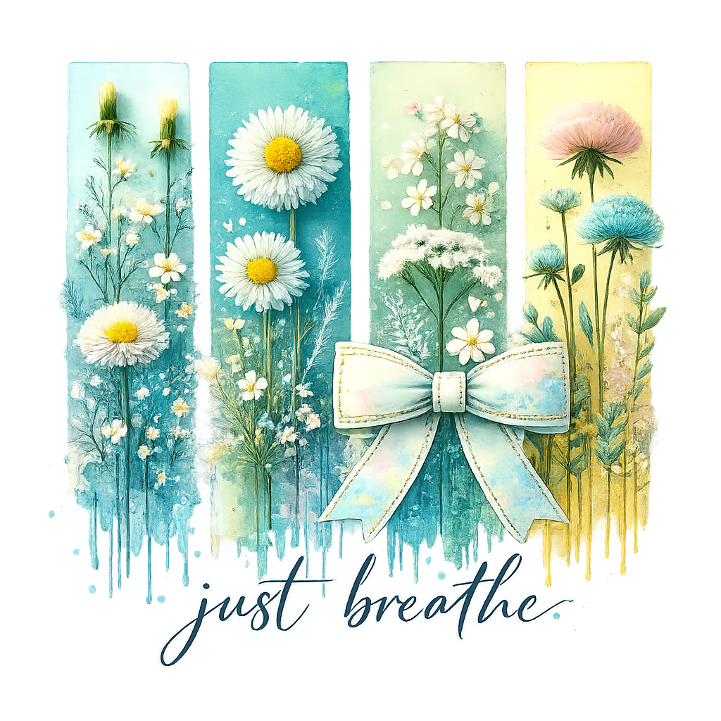 Floral Art Print - Just Breathe DTF