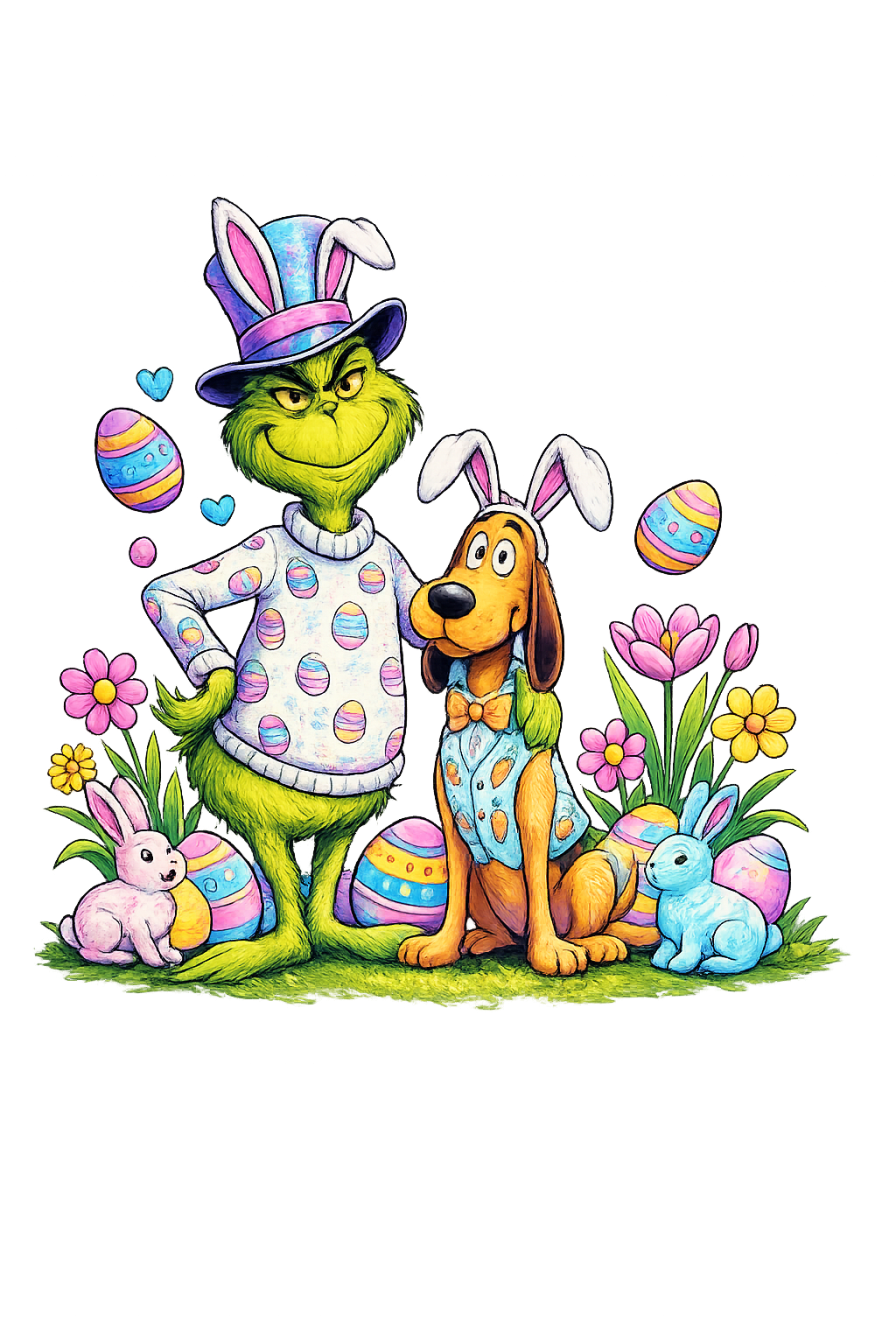 Grinch & Max Easter Figurine DTF