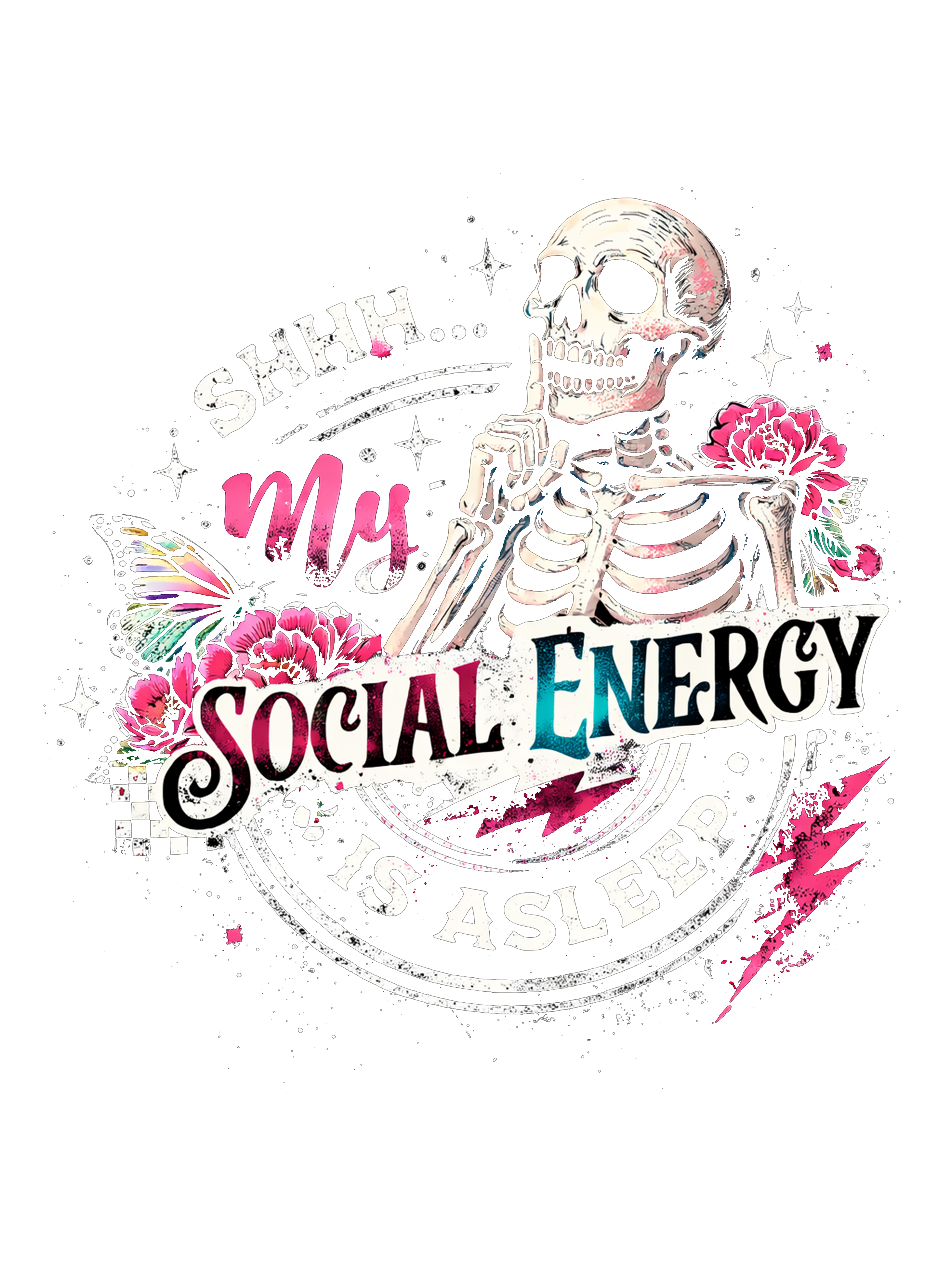 Social Energy Skeleton T-Shirt DTF