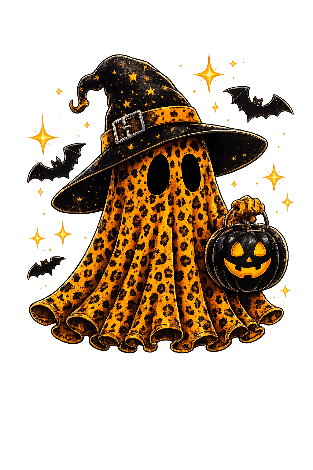 Leopard Print Halloween Ghost Decor DTF