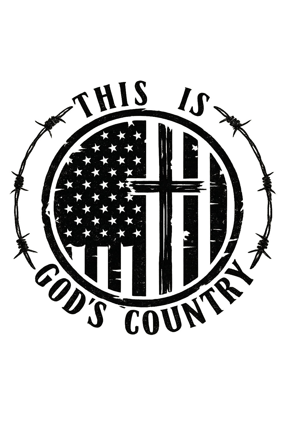 God's Country Patriotic T-Shirt DTF