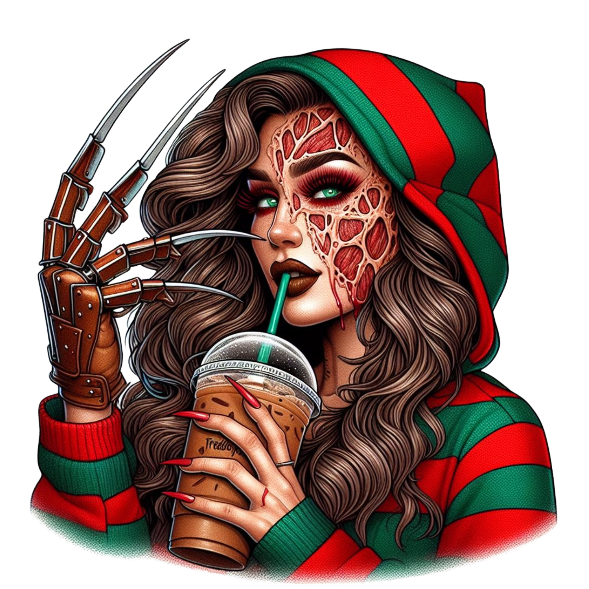 Horror Glam Coffee Art Print DTF