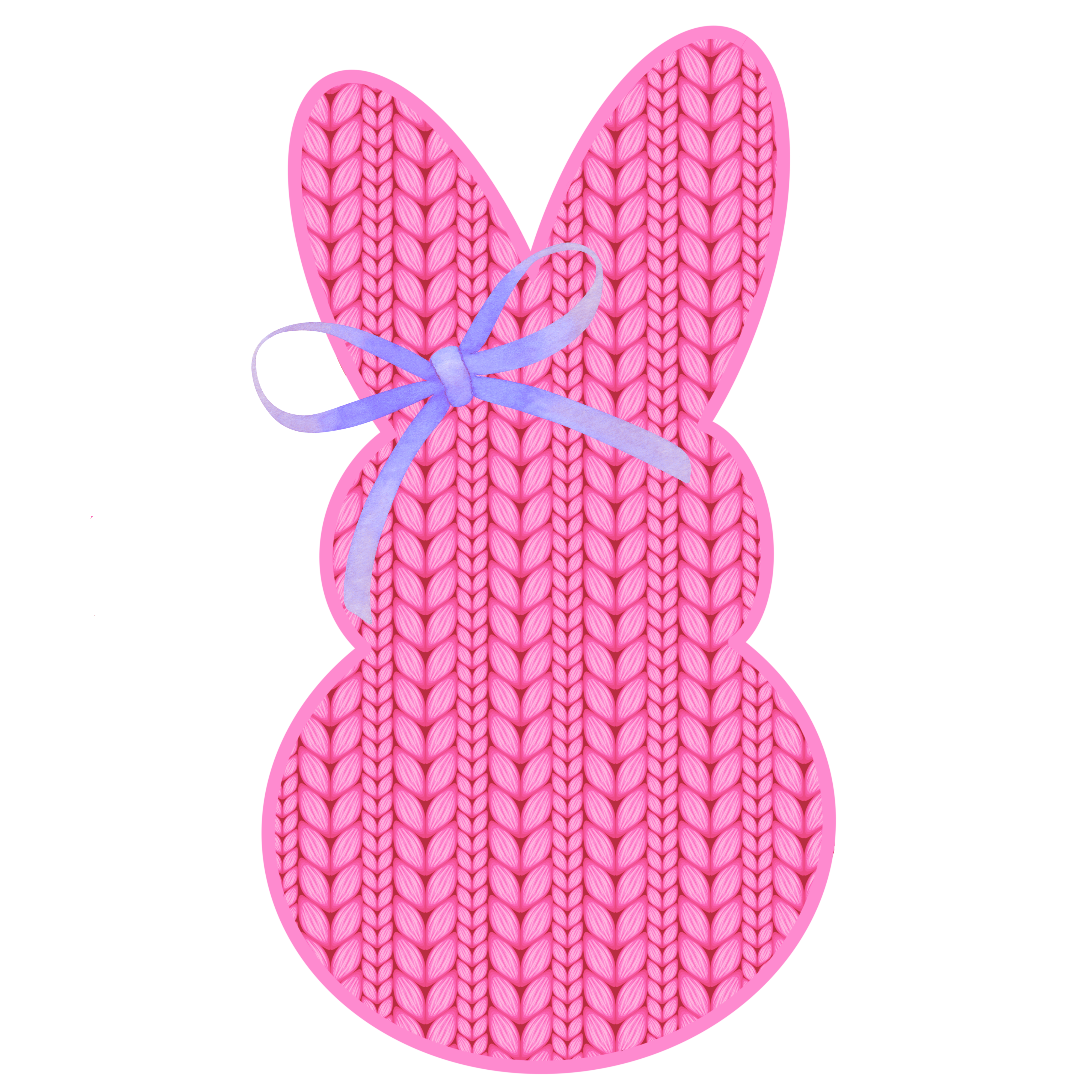 Pink Knitted Bunny DTF