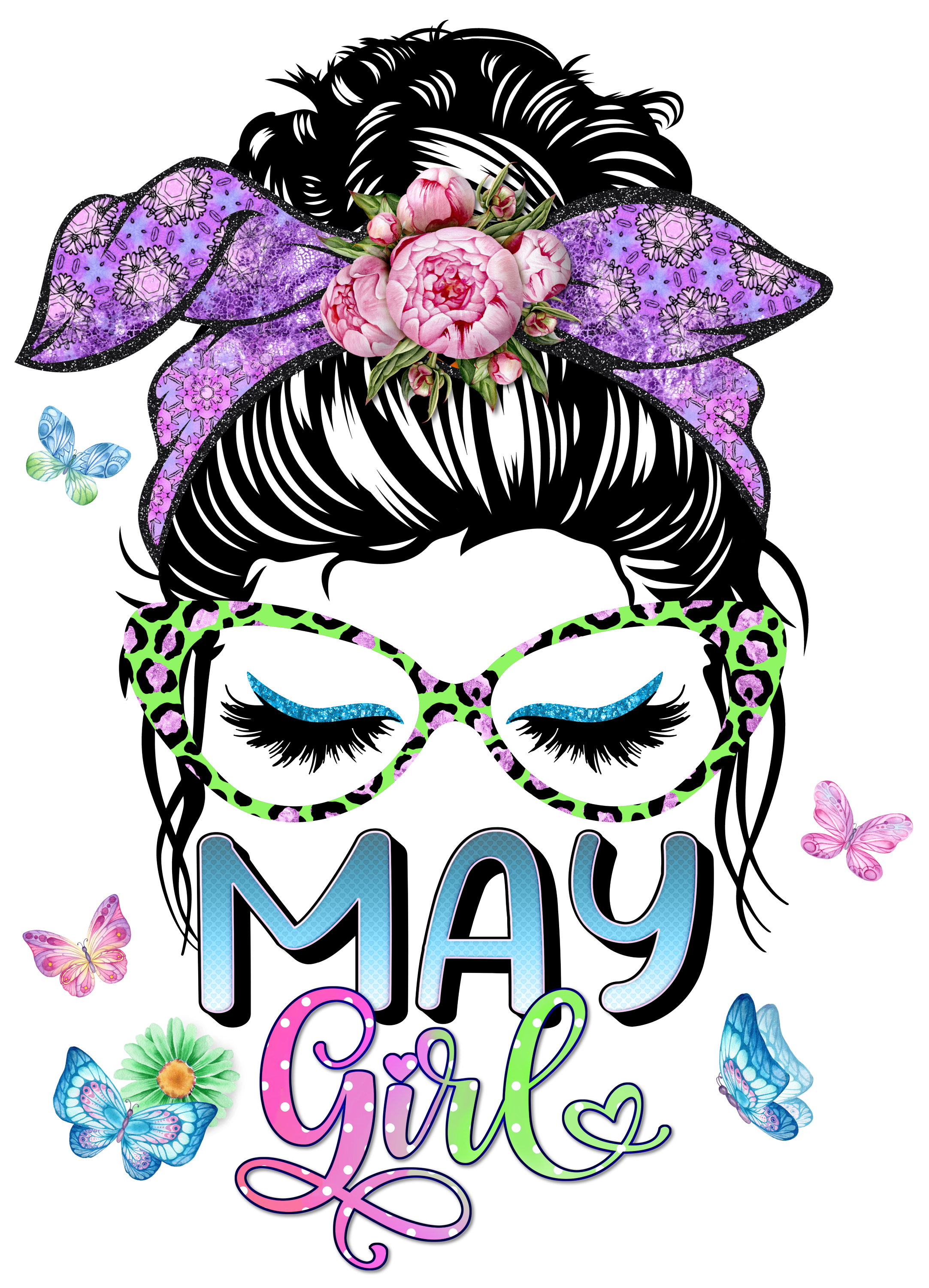 May Girl Decorative Print DTF