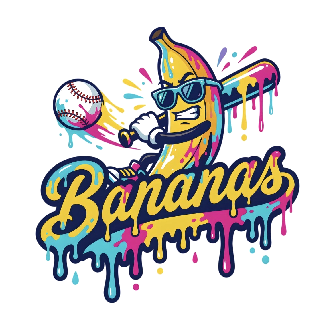 Bananas Baseball T-Shirt DTF
