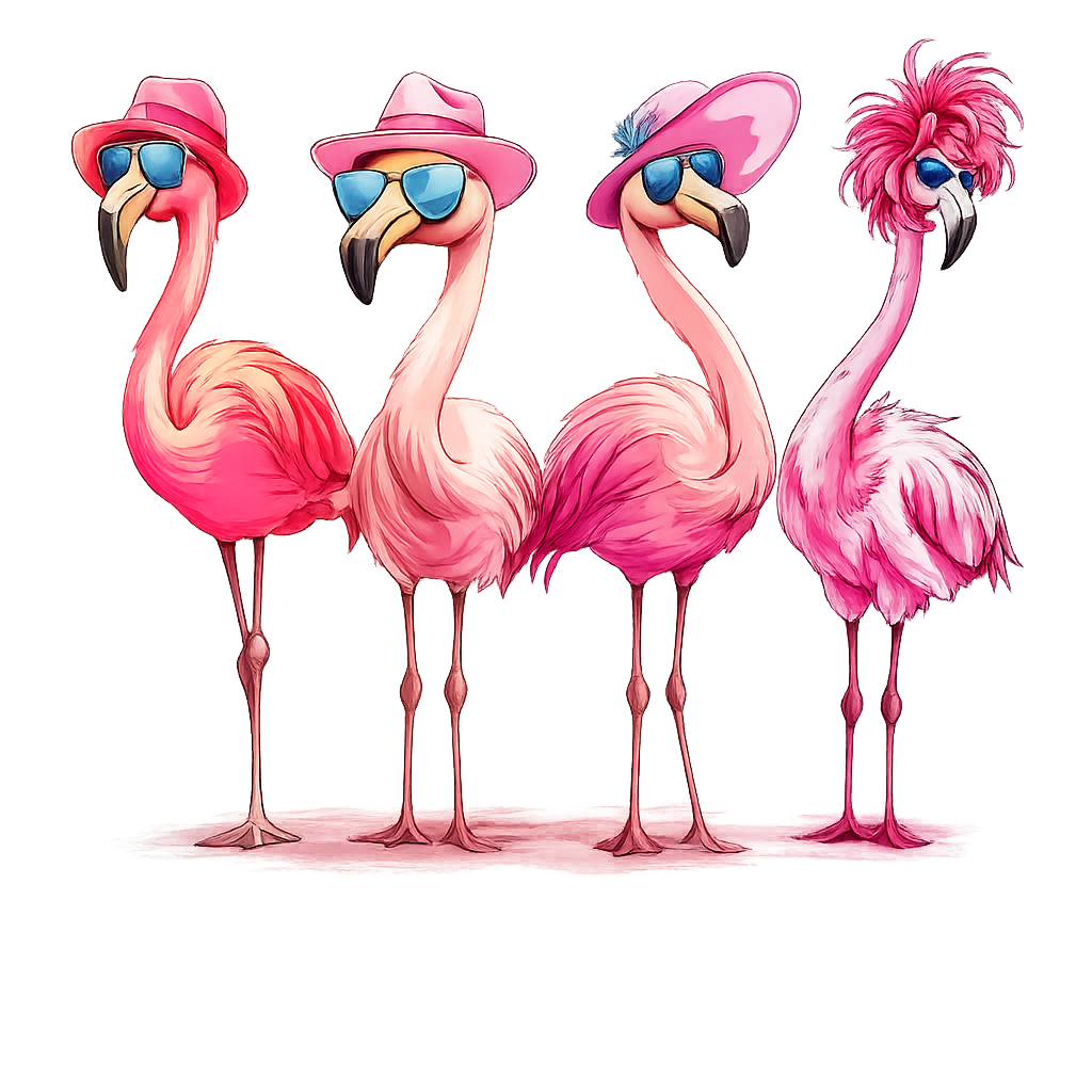 Flamingo Party Figurines DTF