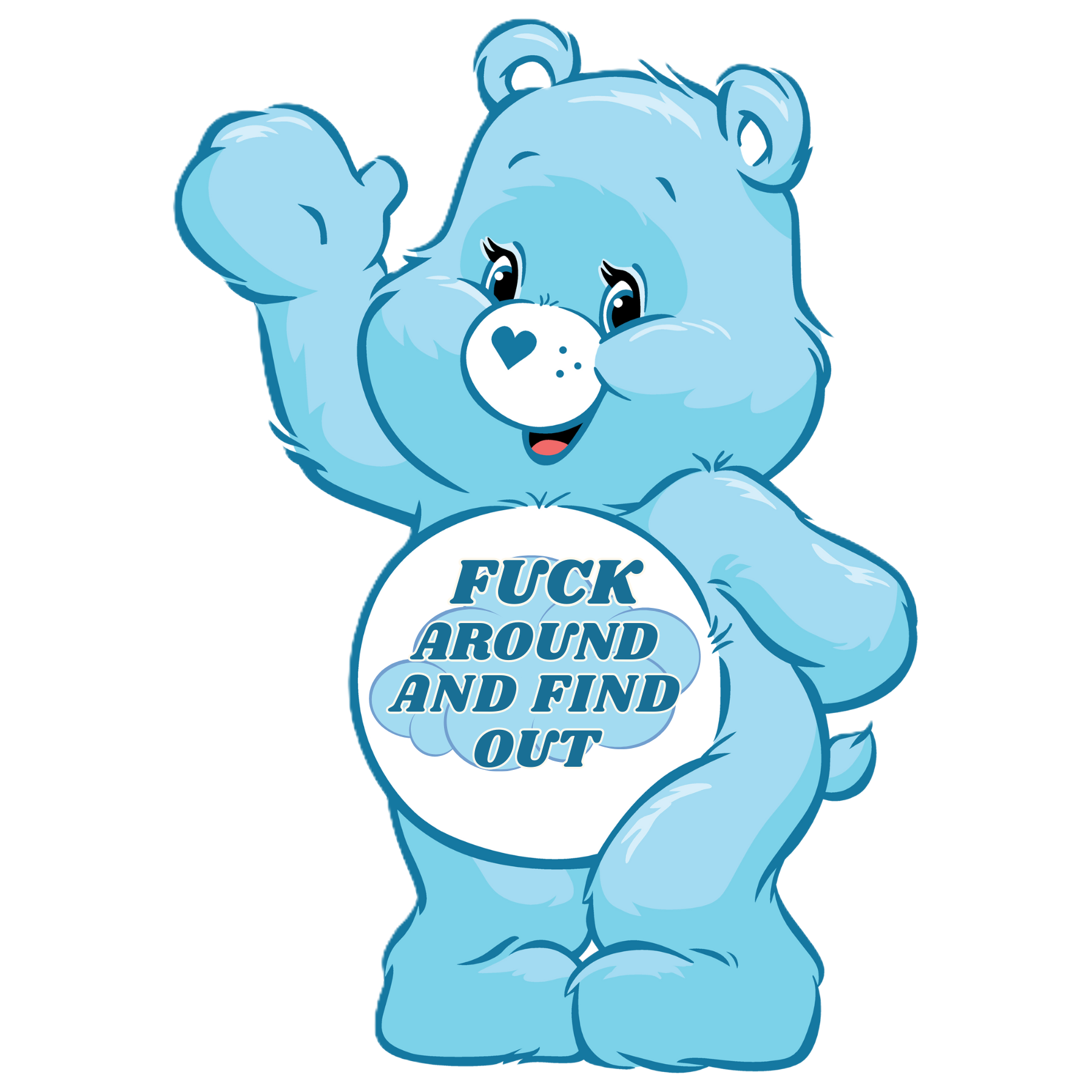 Bold Blue Bear Plush DTF