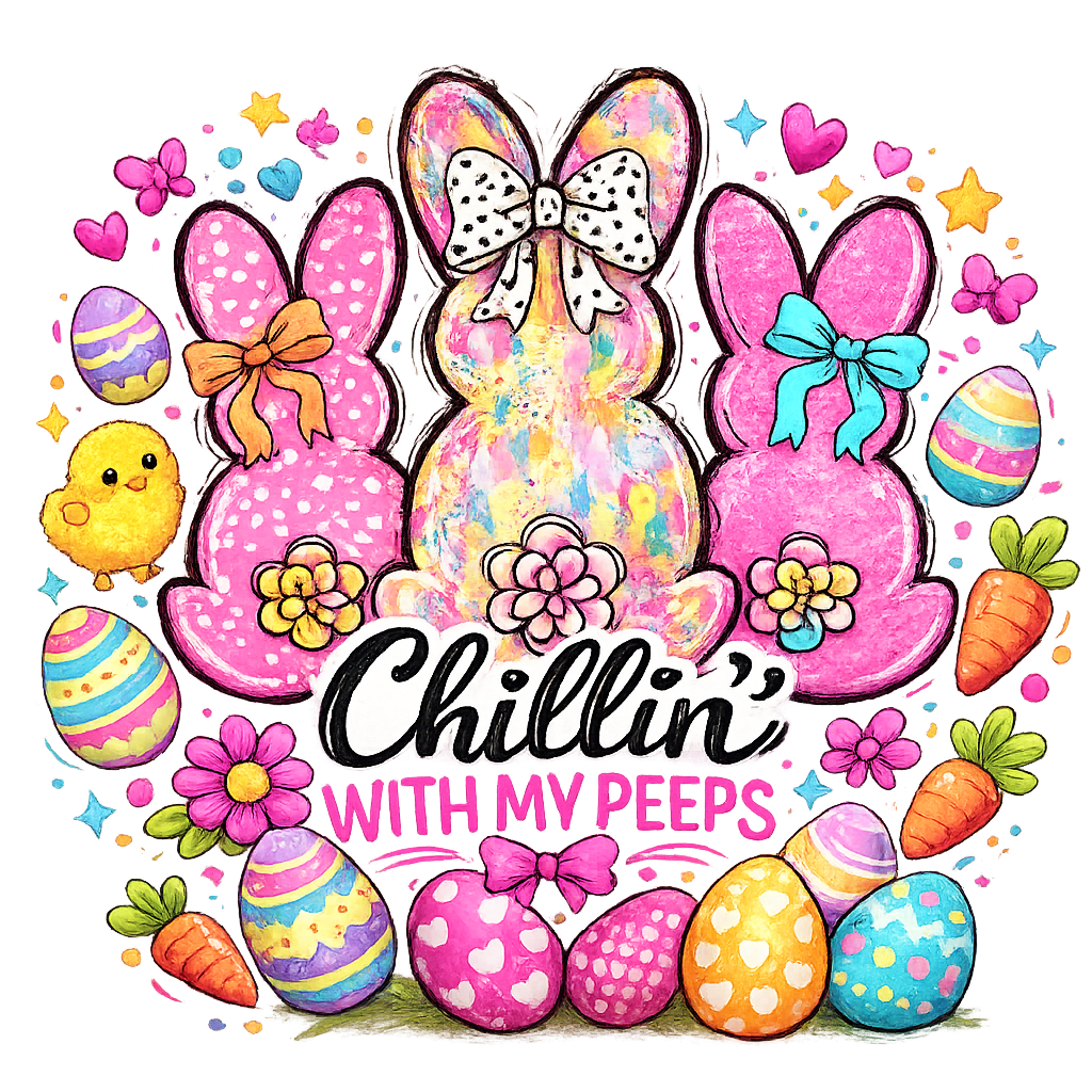 Chillin' With My Peeps Easter T-Shirt DTF