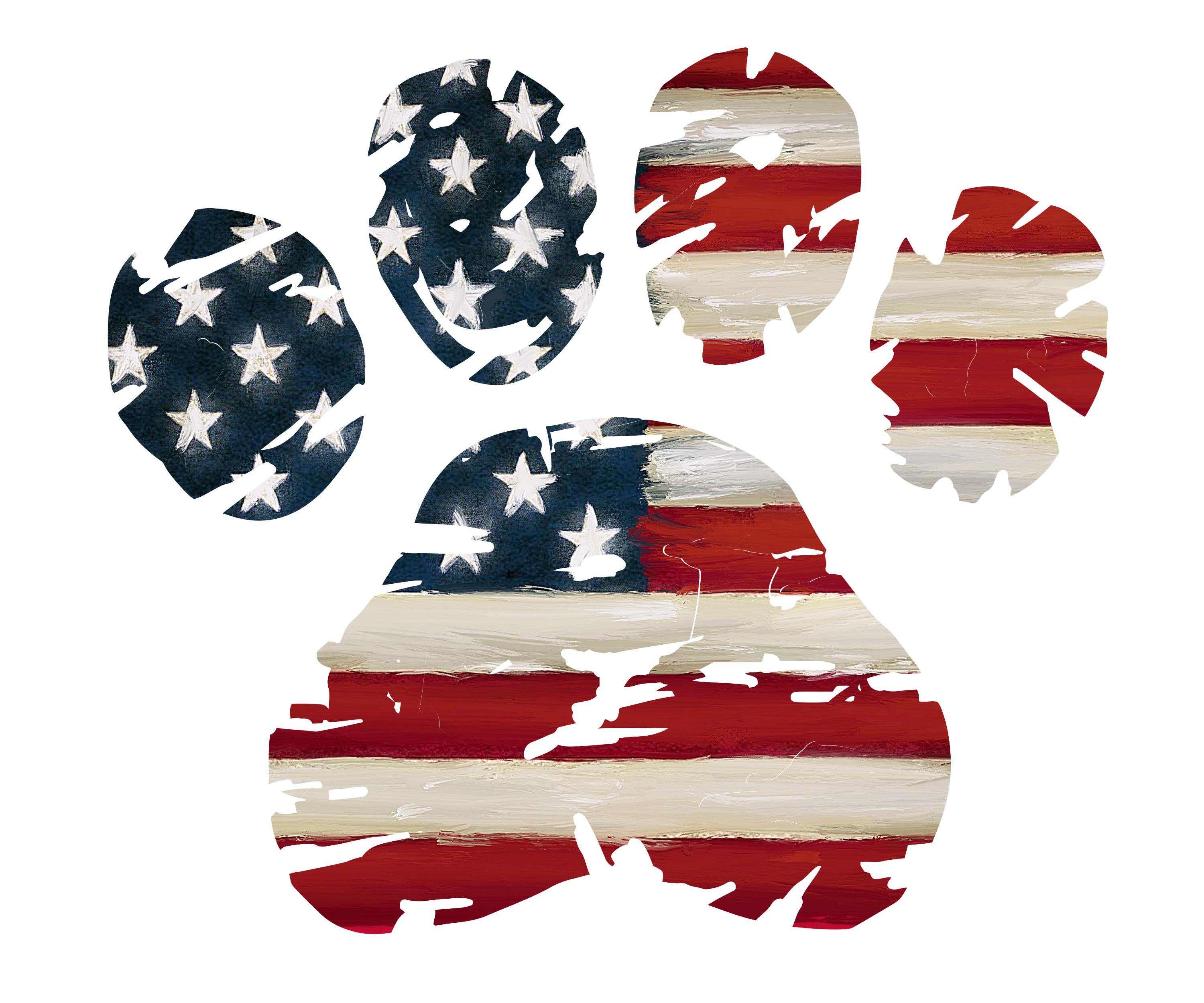 Patriotic Paw Decal DTF