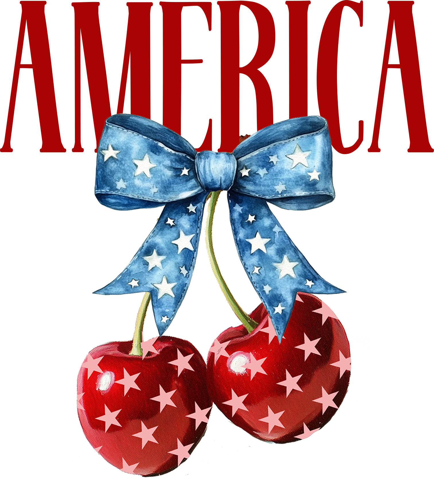 Patriotic Cherry Decor DTF