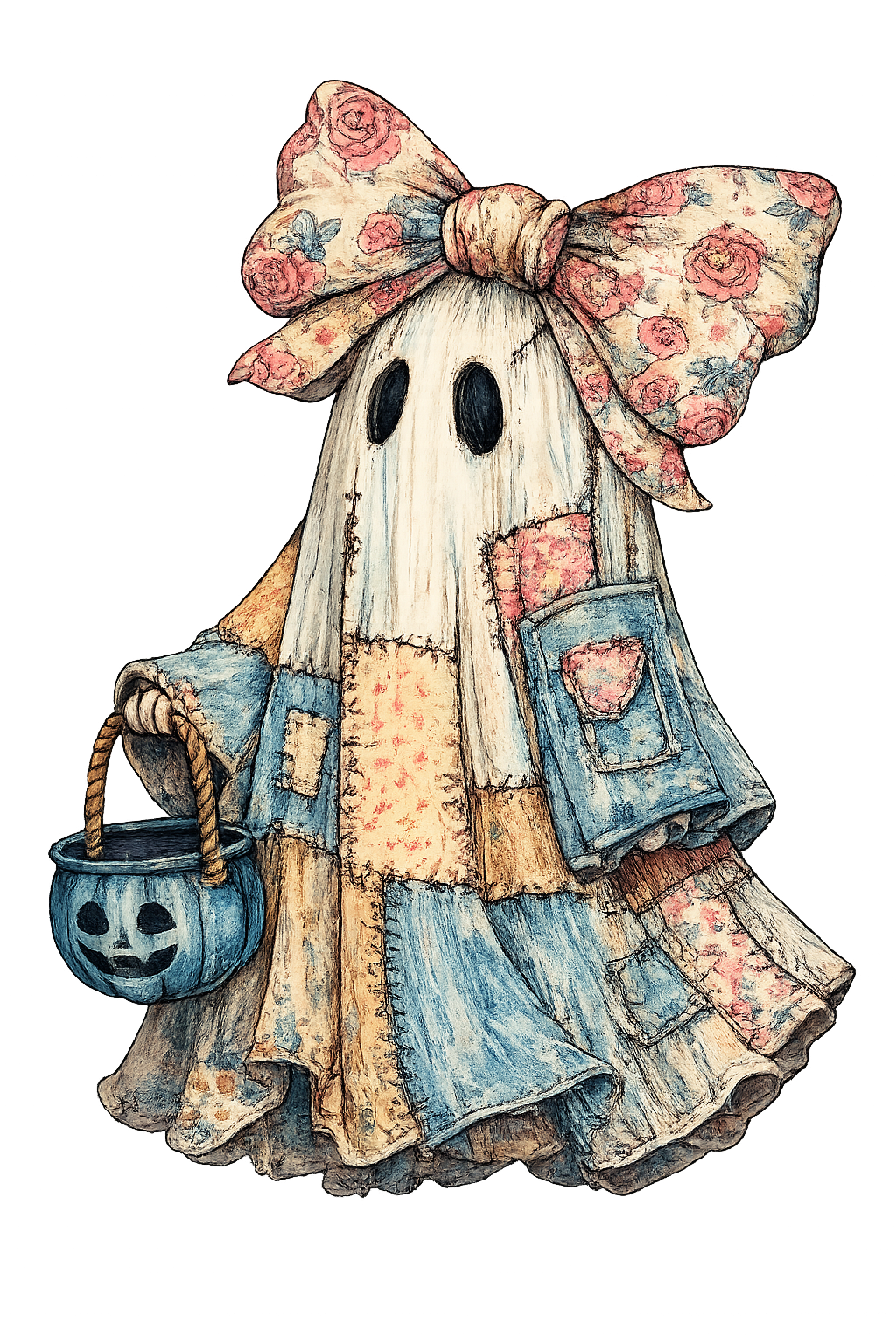 Patchwork Ghost Plush DTF