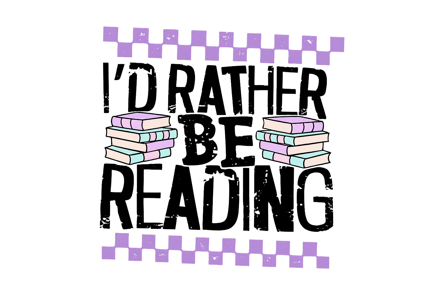 Stacked Pastel Books Decor DTF