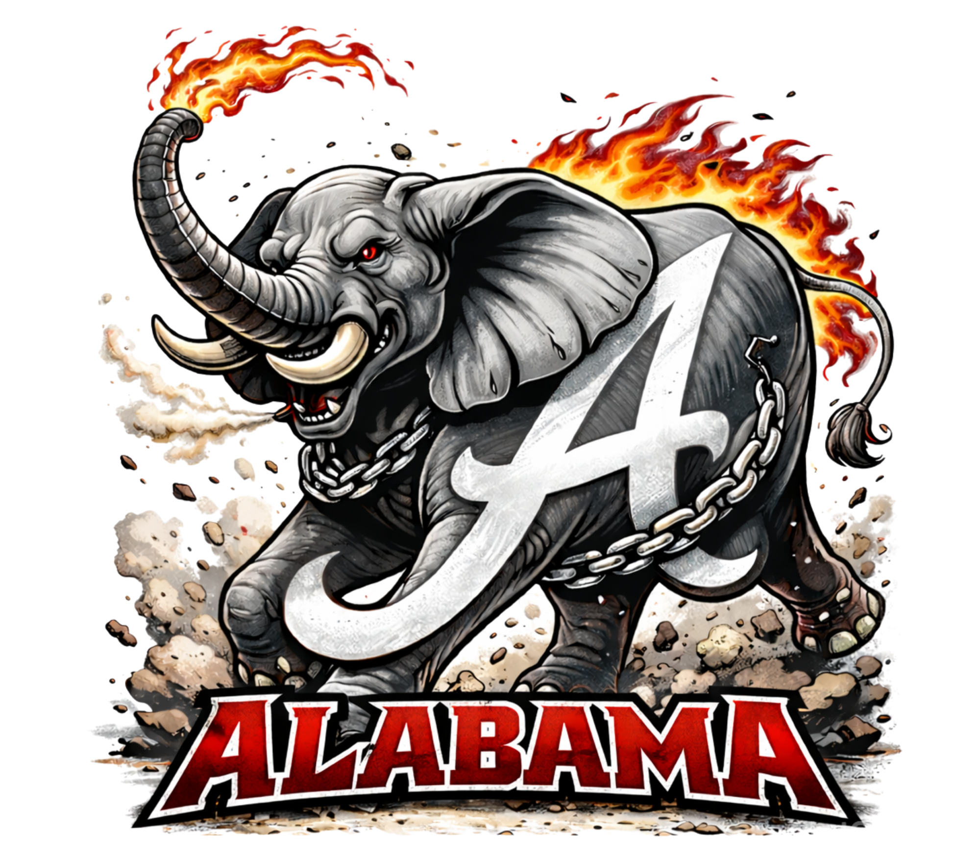 Alabama Crimson Elephant Poster DTF