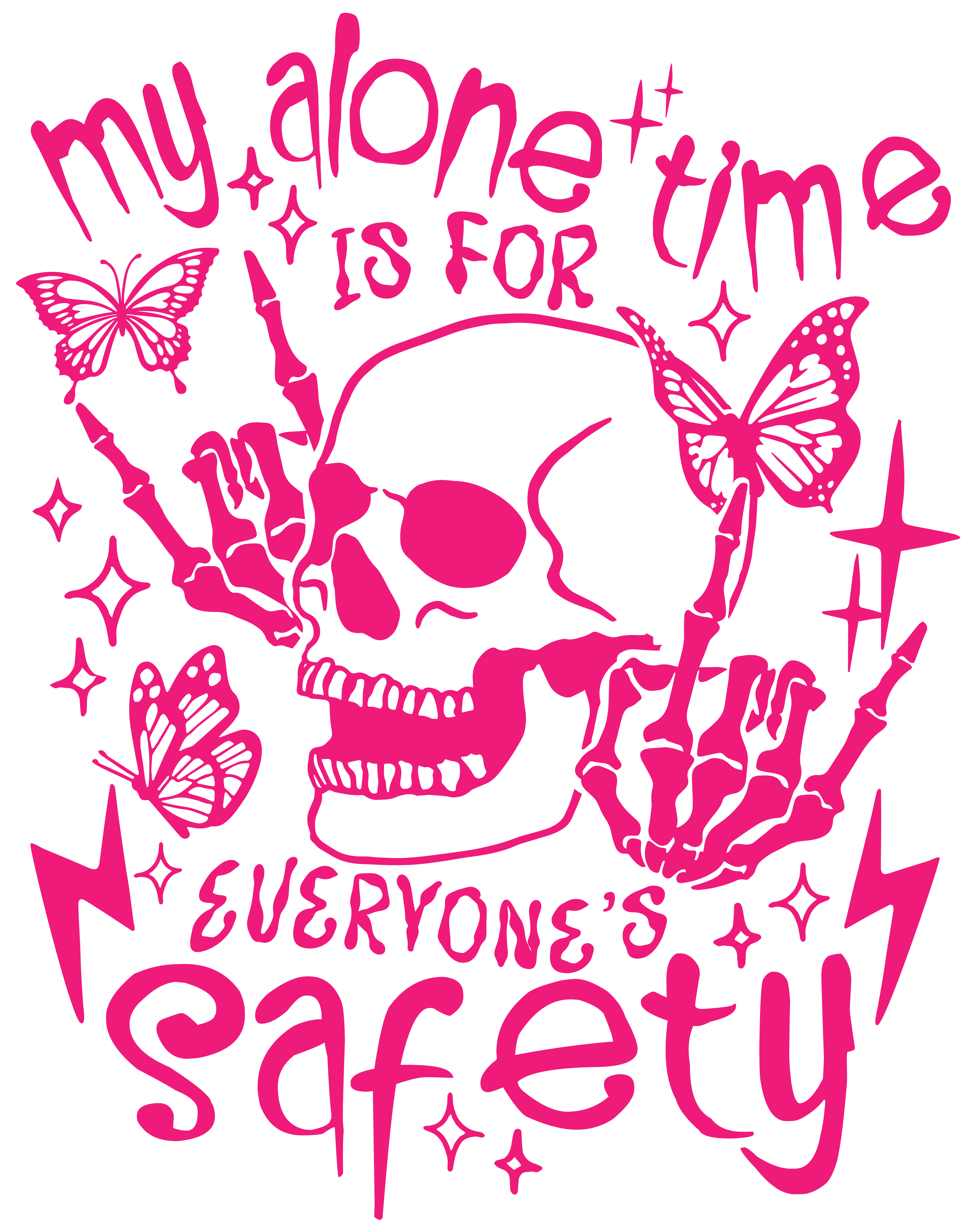 Alone Time Safety Skull DTF