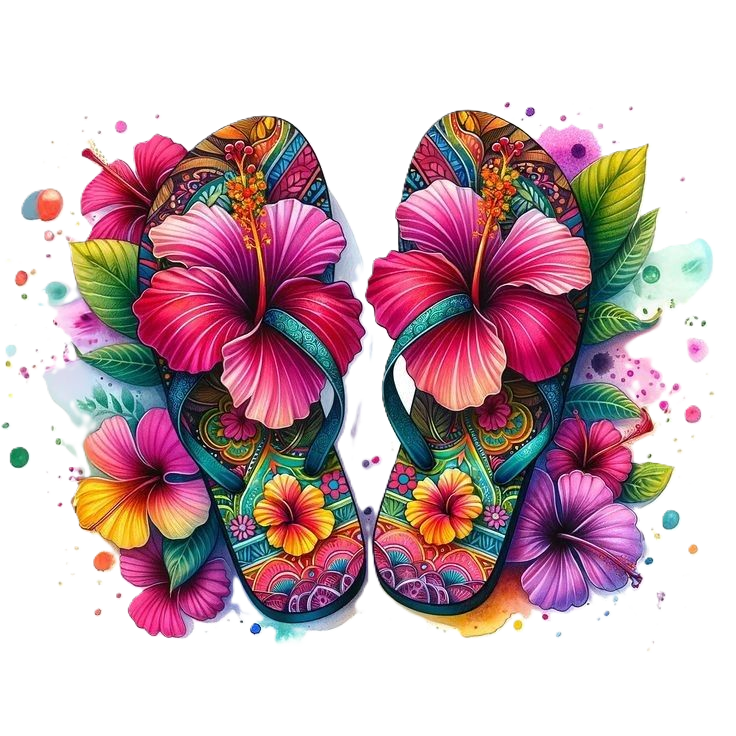Tropical Bloom Flip-Flops DTF