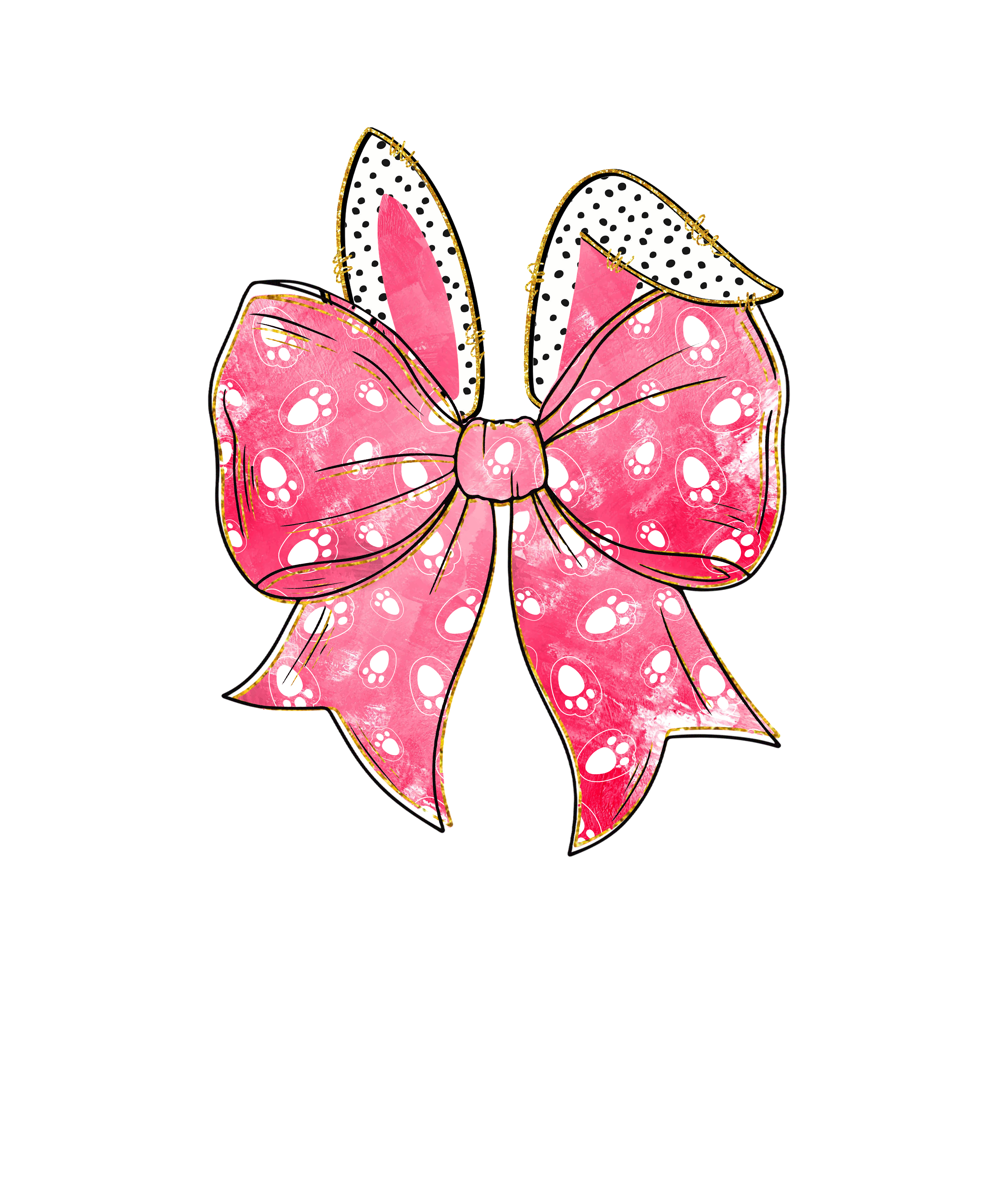 Pink Bunny Ears Bow DTF