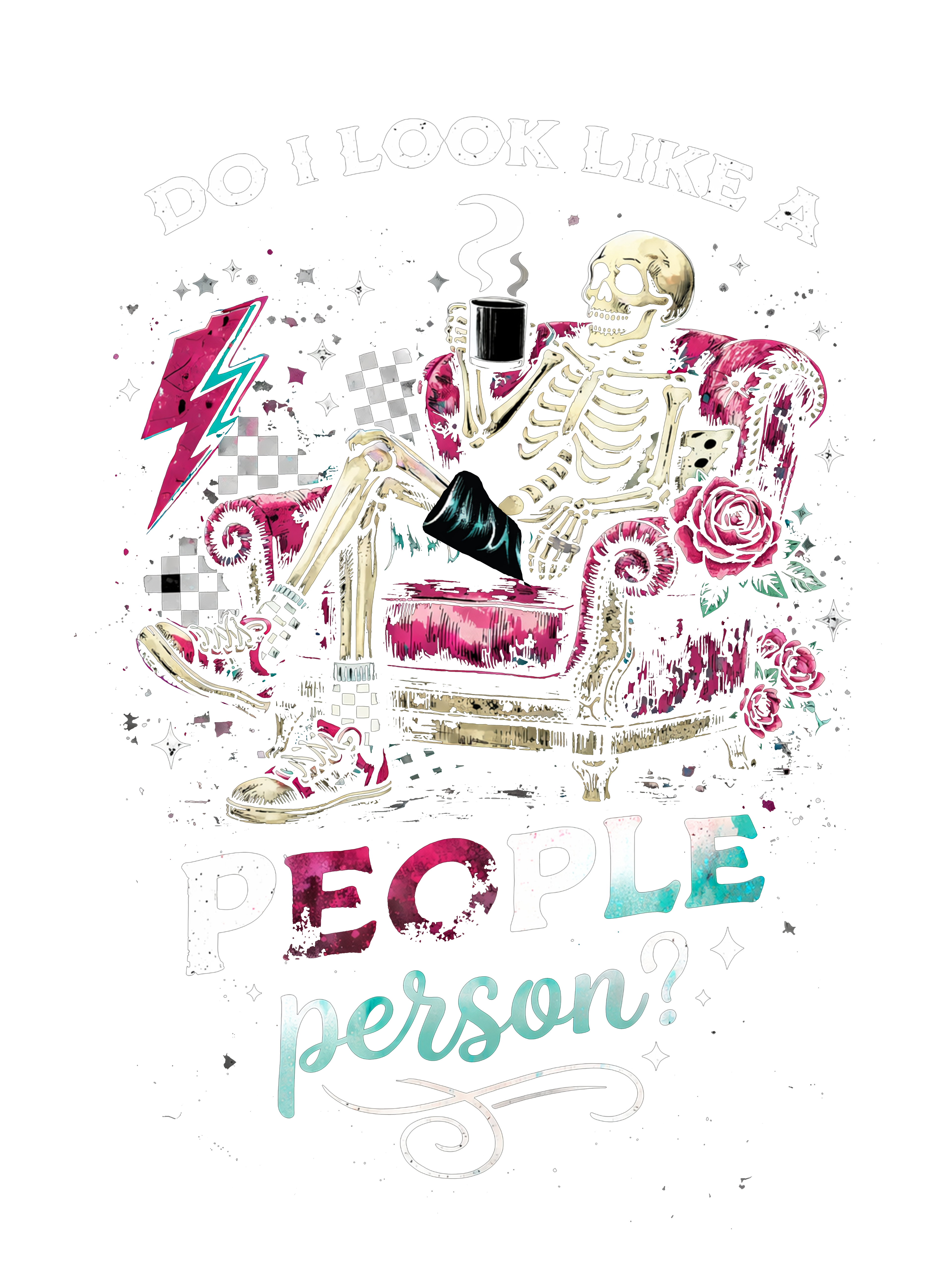 Skeleton Coffee Lounge T-Shirt DTF