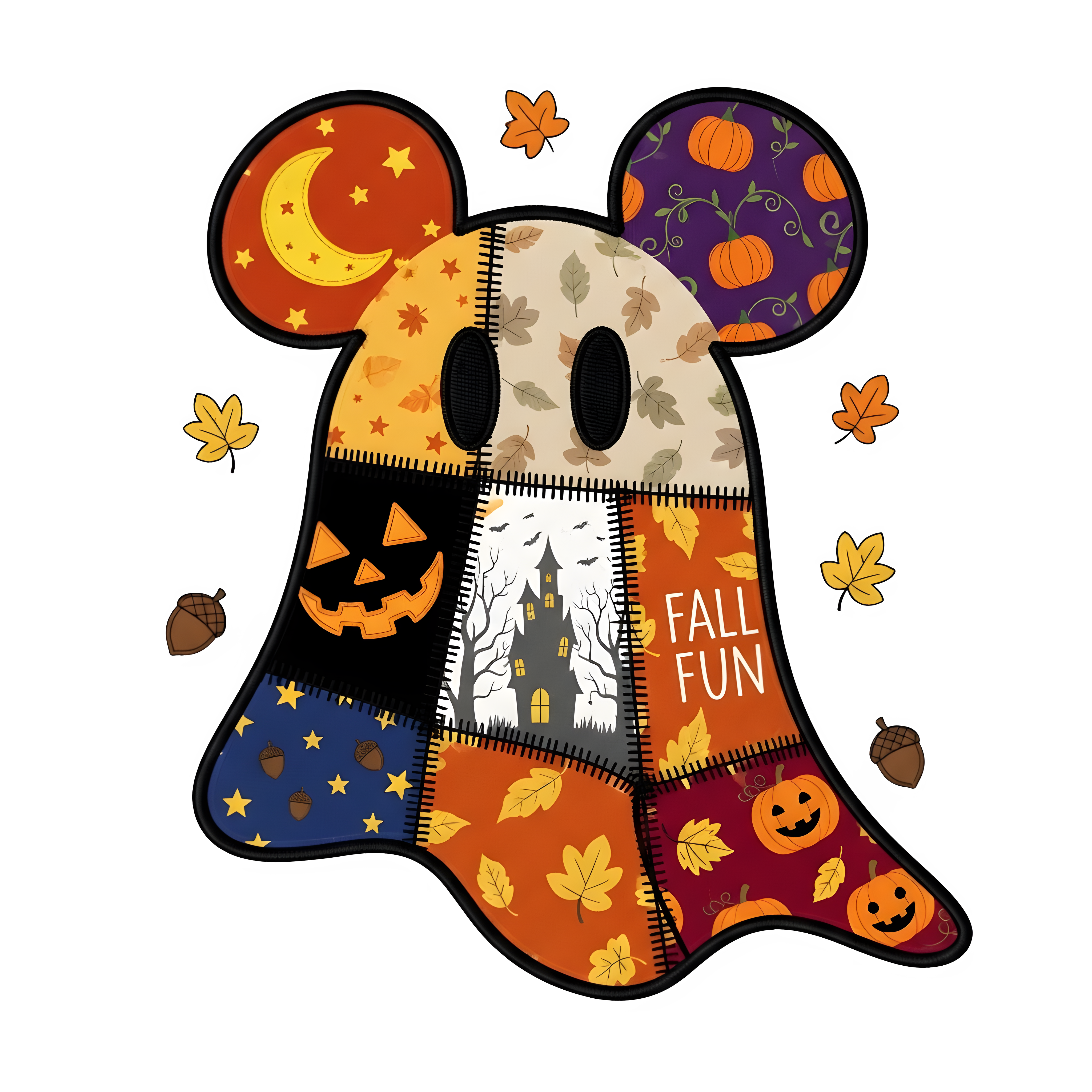 Patchwork Ghost PlushDTF