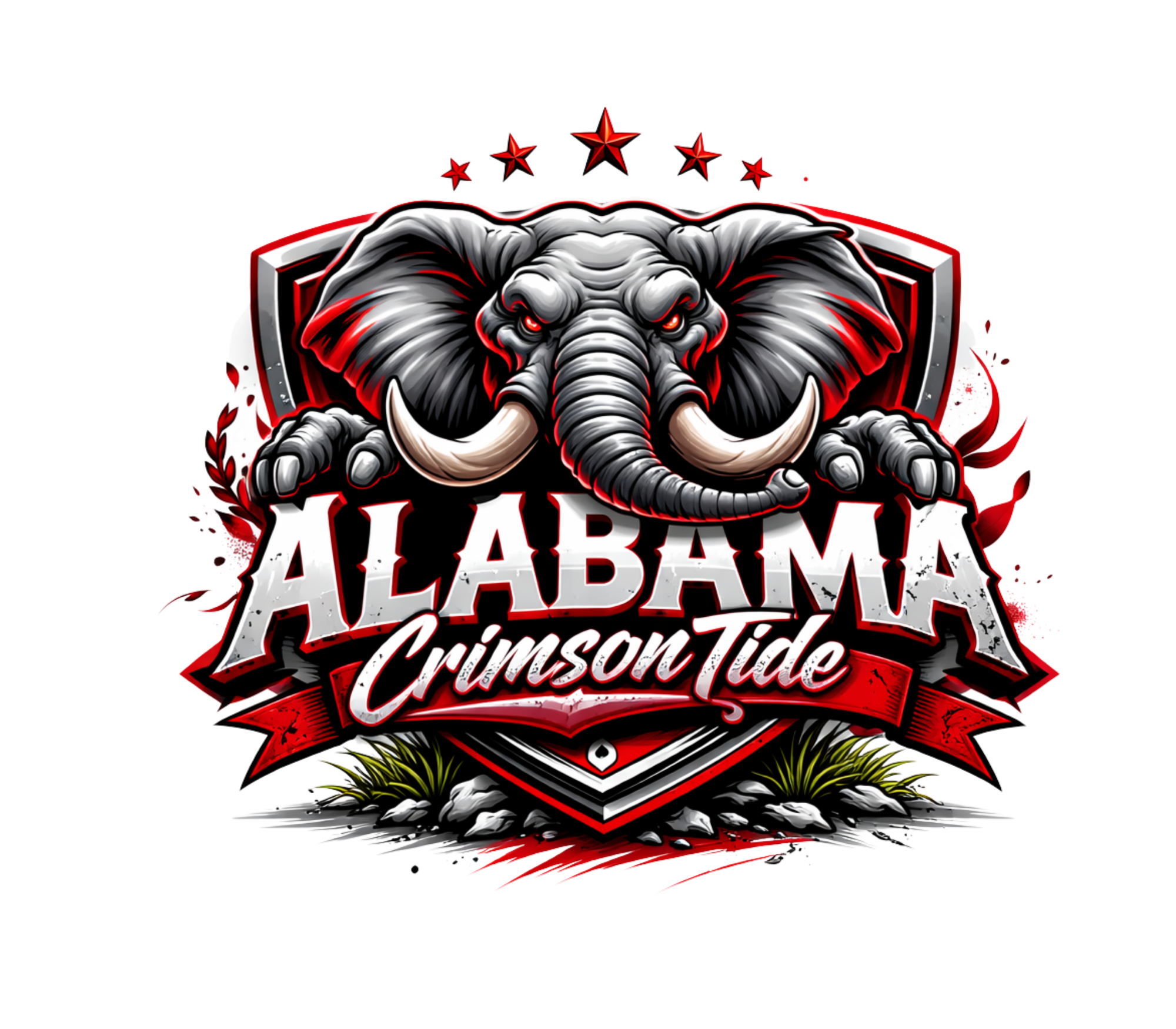 Alabama Crimson Tide Elephant Emblem T-Shirt DTF