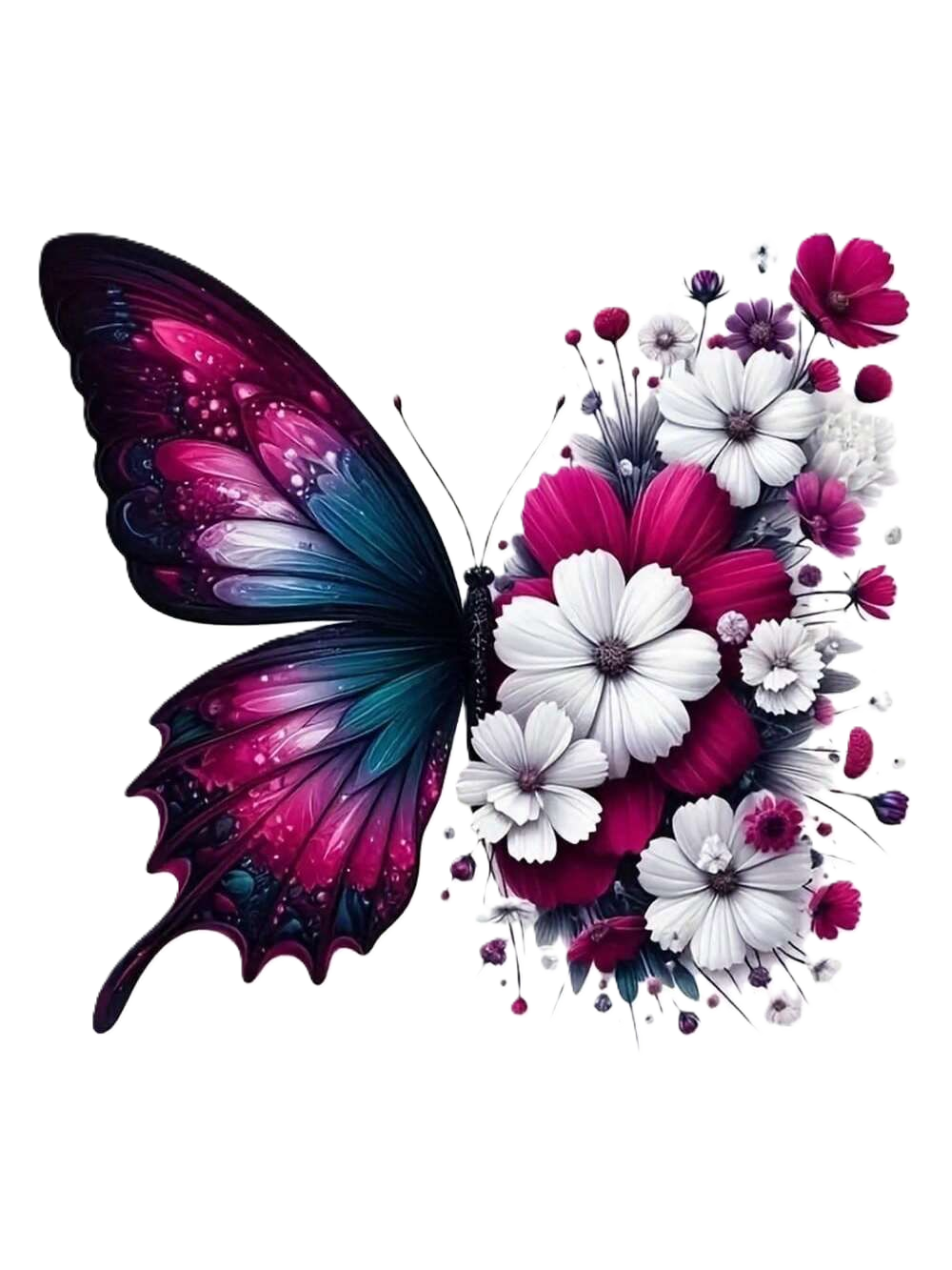 Floral Butterfly Wall Art DTF