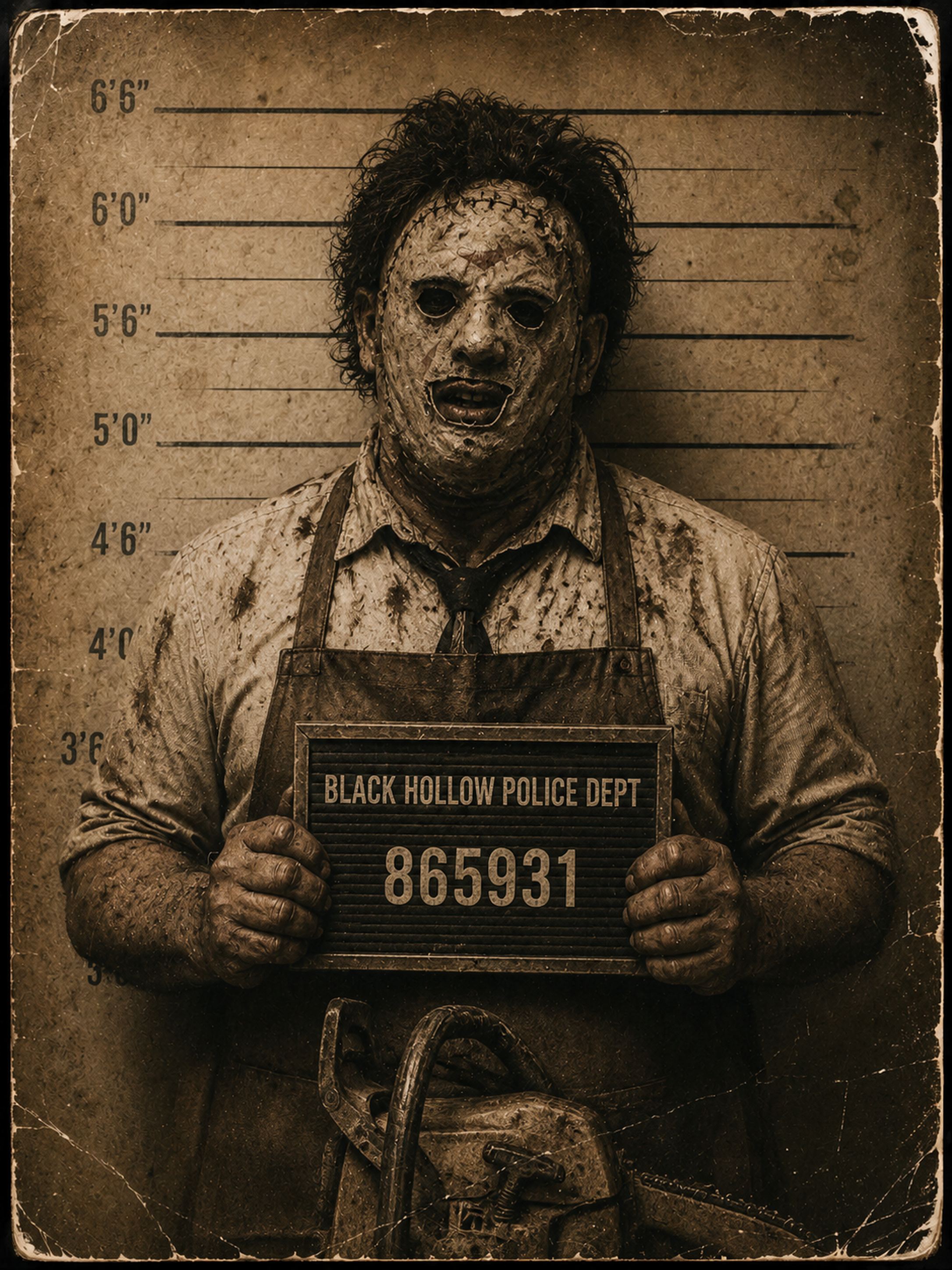 Vintage Horror Mugshot Poster DTF