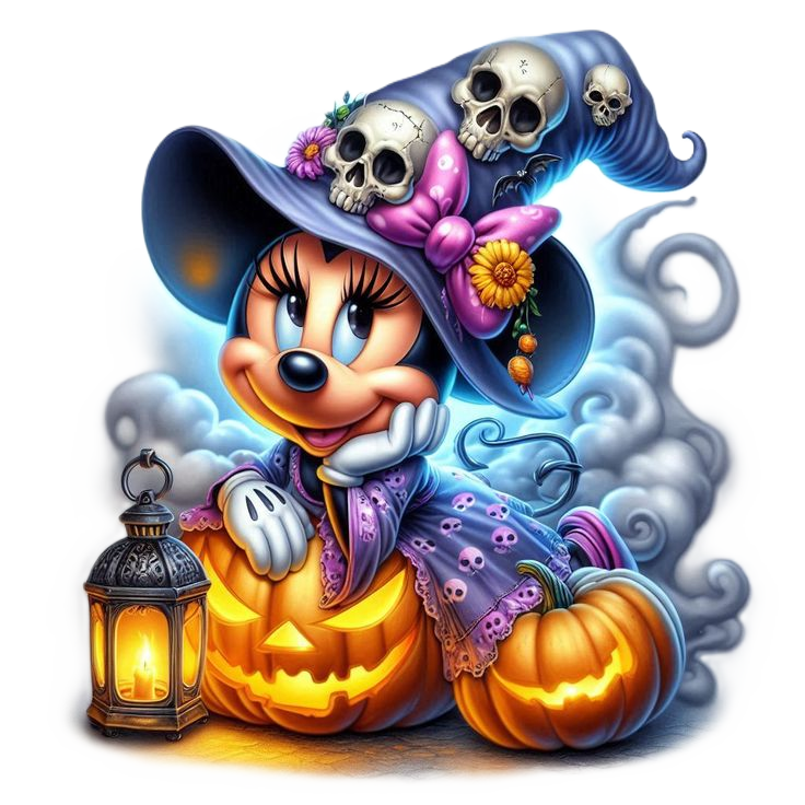Halloween Minnie Witch Figurine DTF