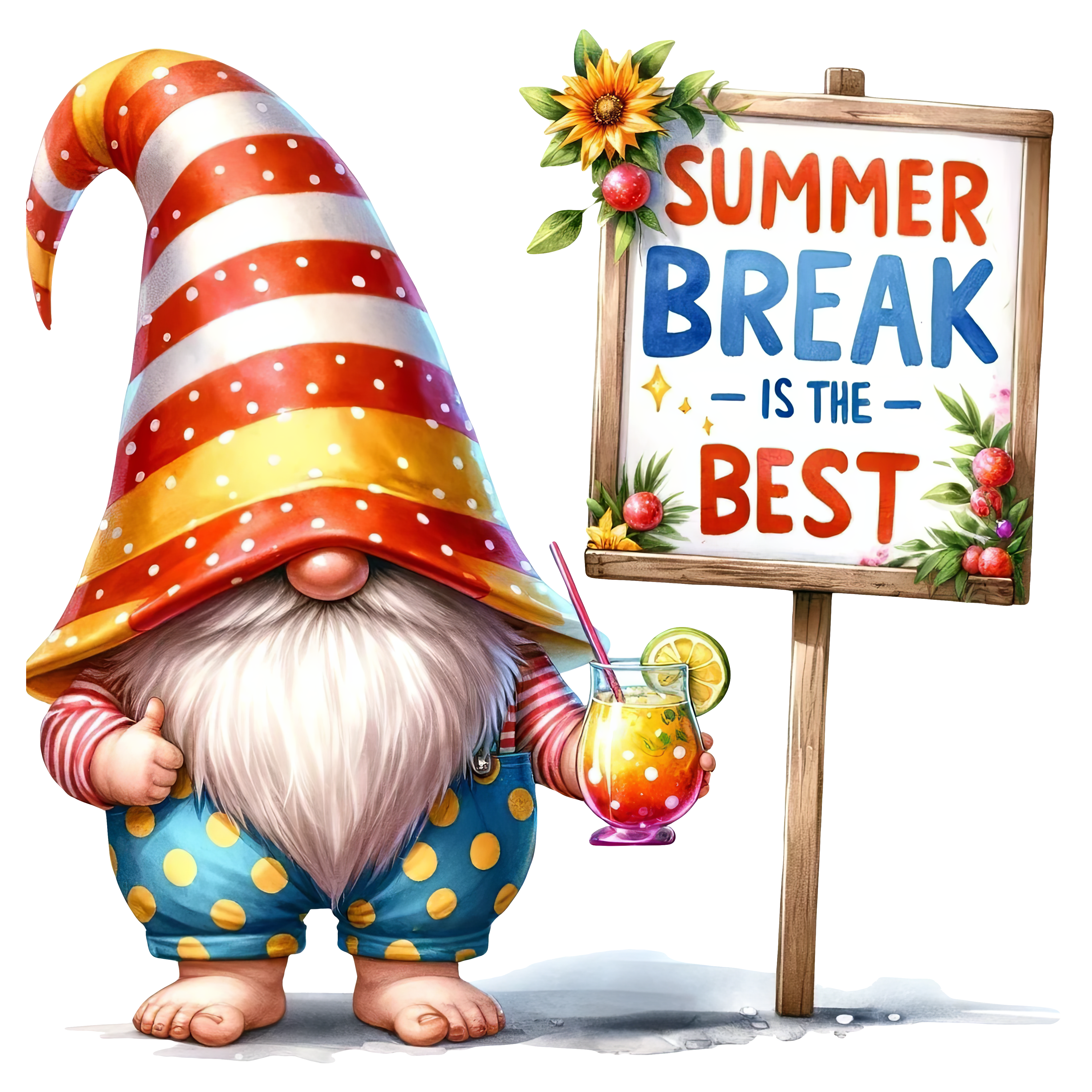 Summer Break Gnome Decor DTF