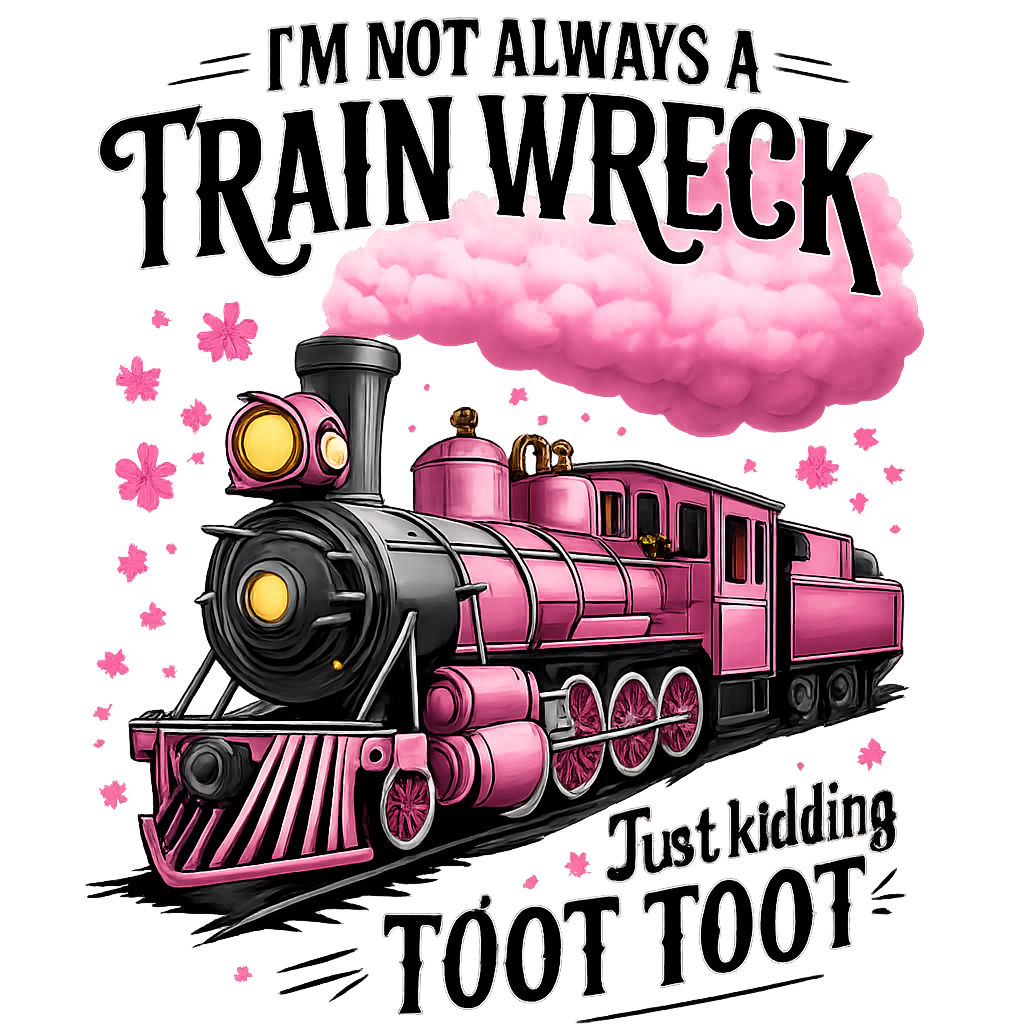 Pink Steam Train DTF
