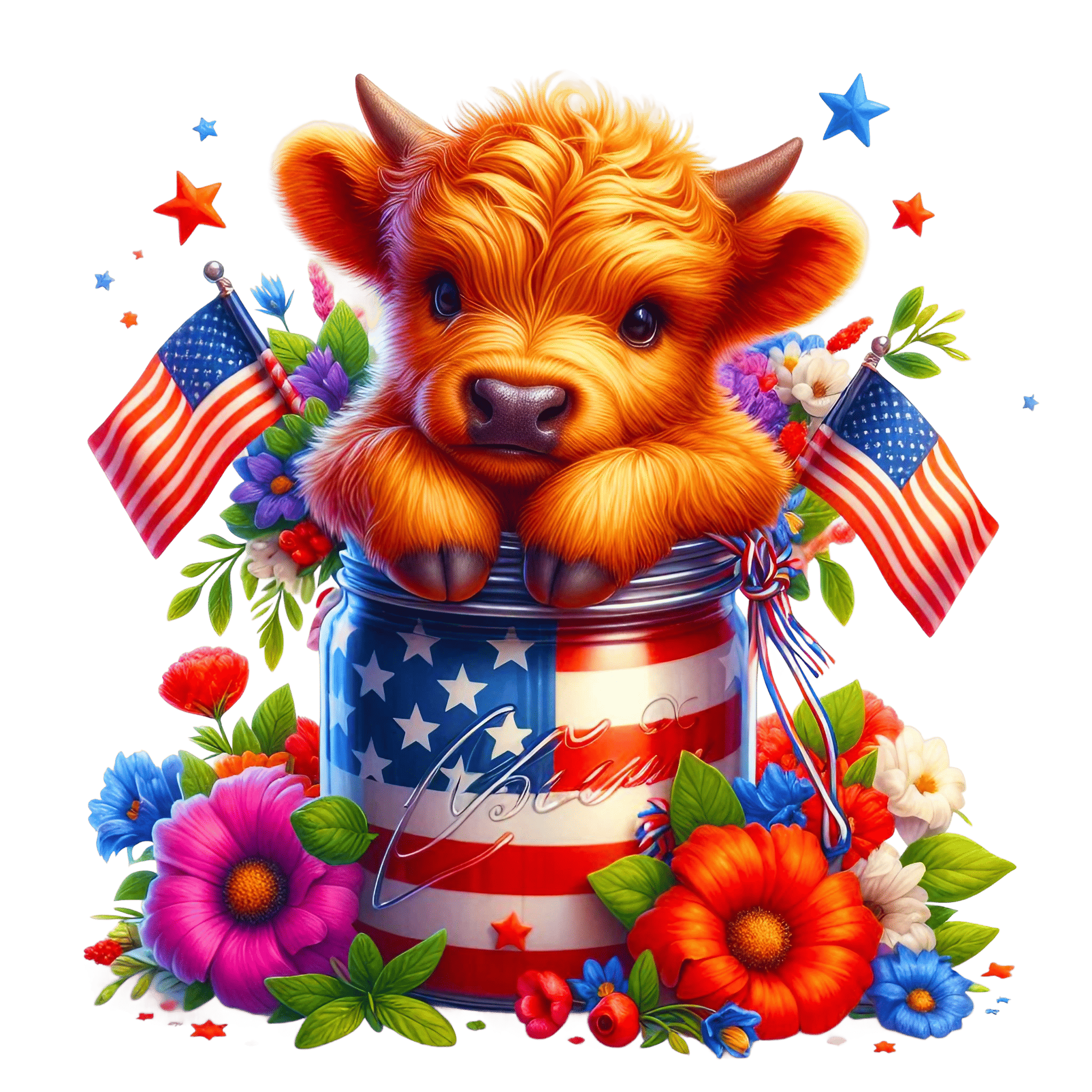 Patriotic Bison Plush DTF