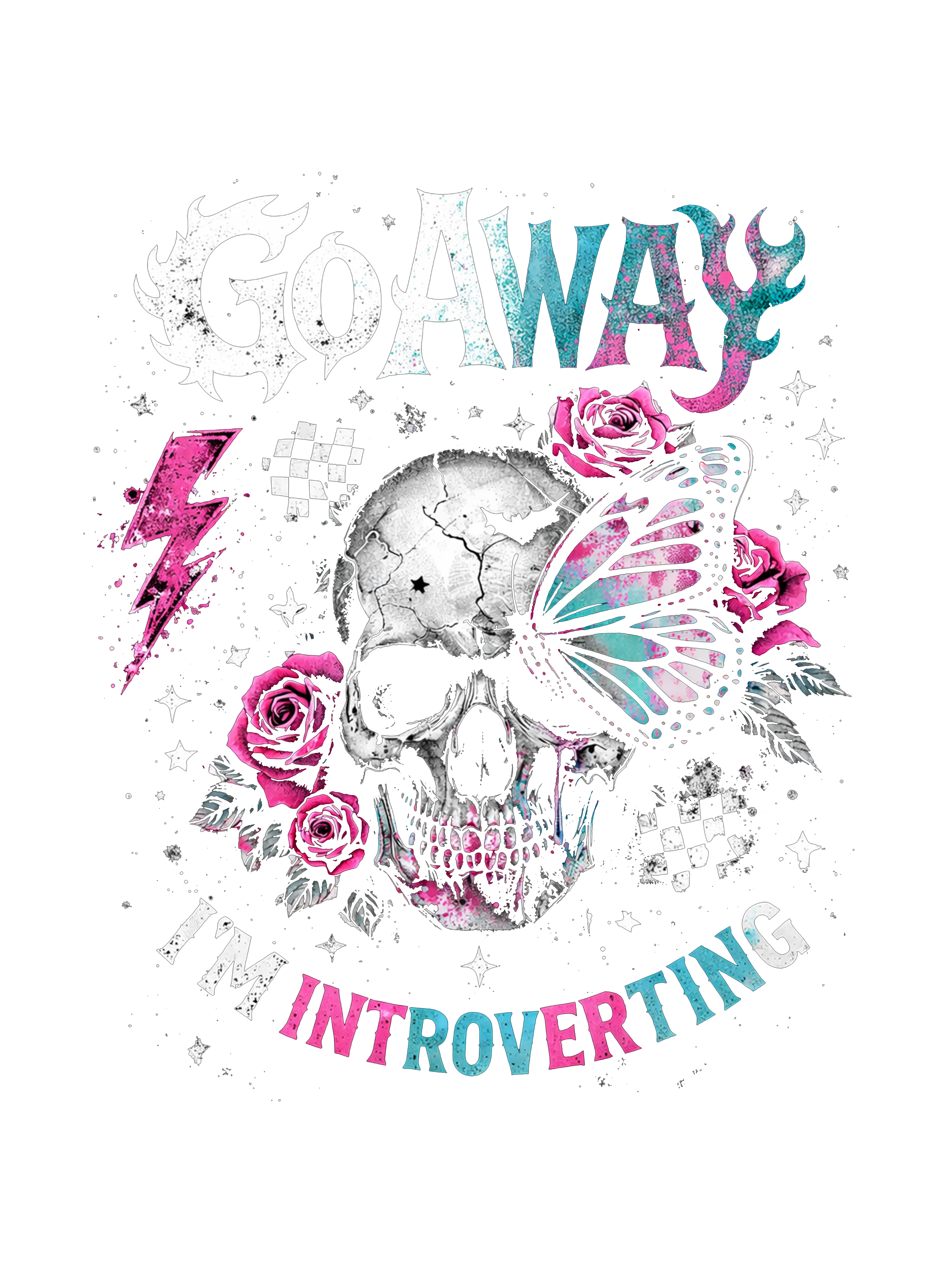 Go Away Skull Introvert T-Shirt DTF