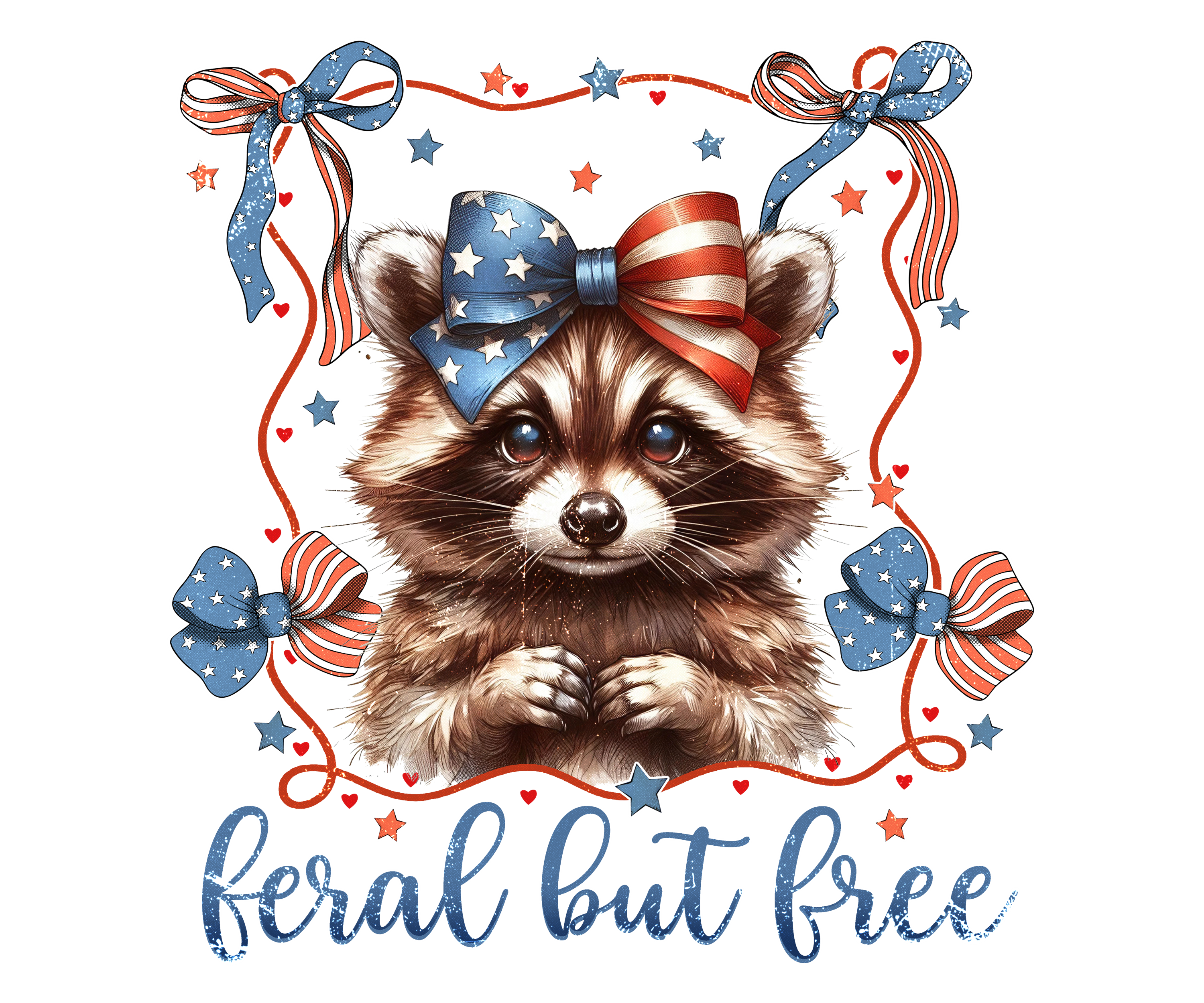 Patriotic Raccoon Wall Art DTF