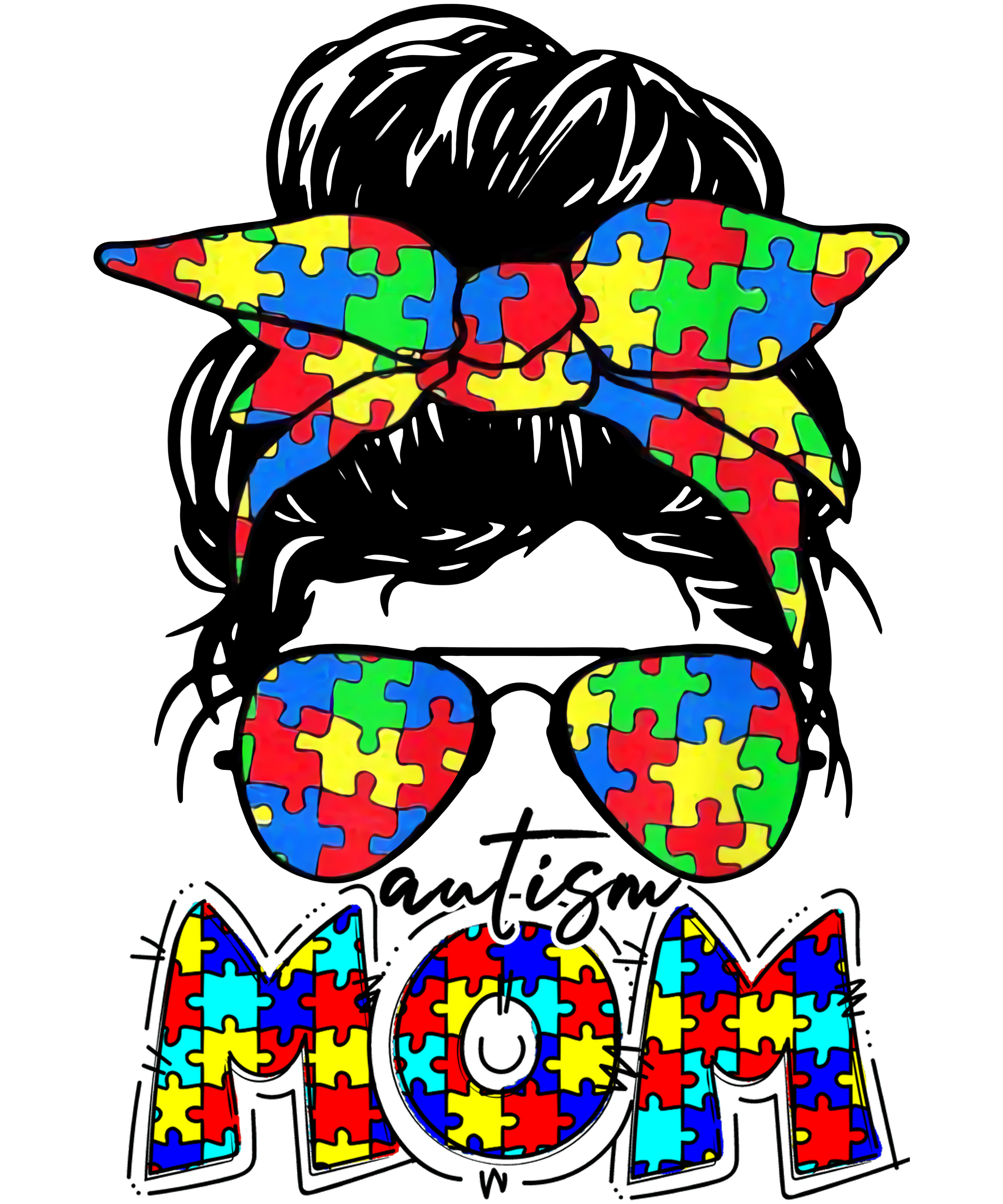Autism Mom Puzzle Graphic Tee DTF