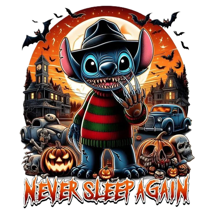 Stitch Freddy Halloween T-Shirt DTF