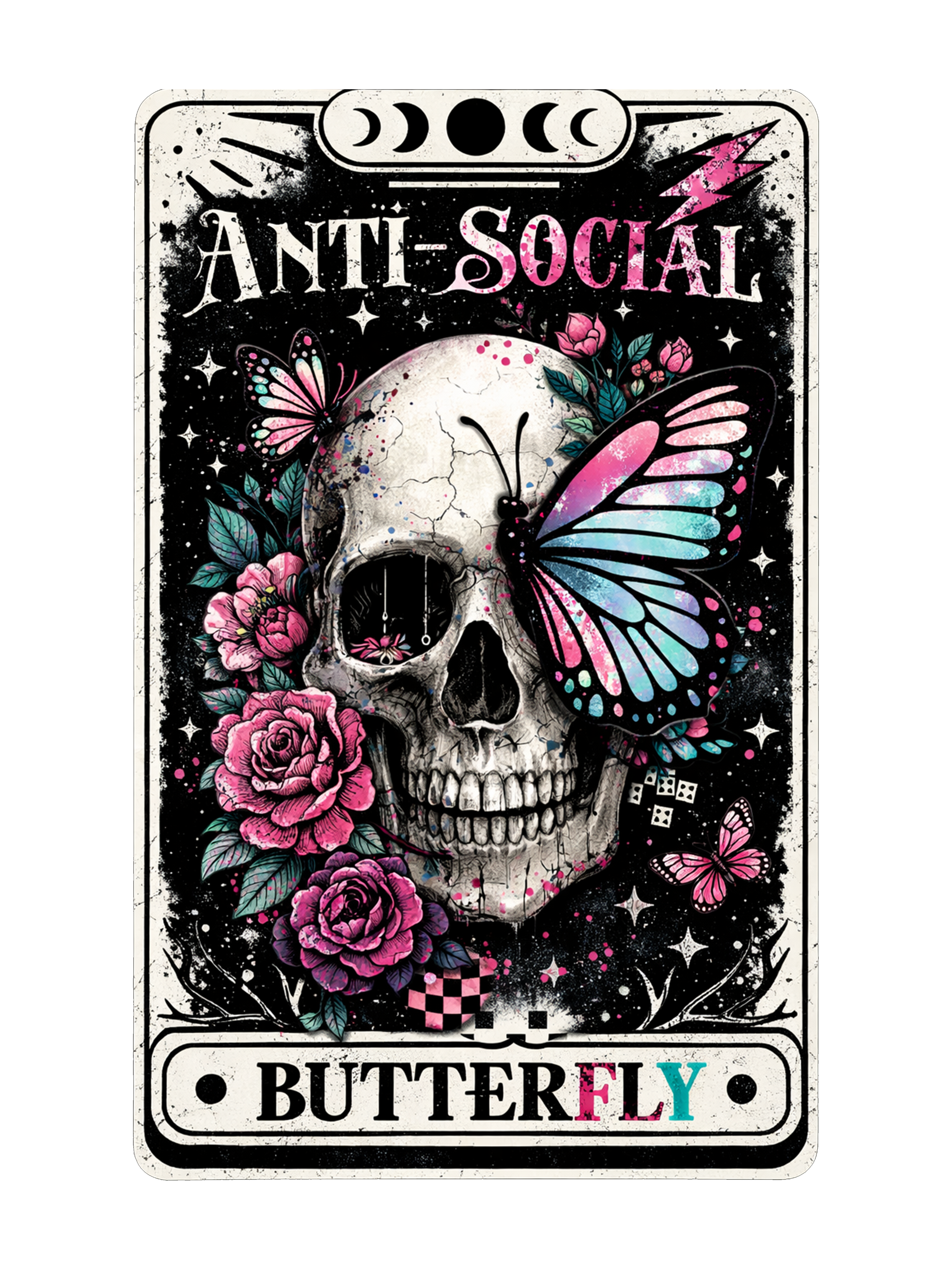 Anti-Social Butterfly Art Print DTF