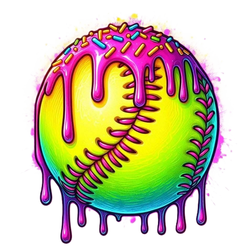 Neon Drip Baseball DTF