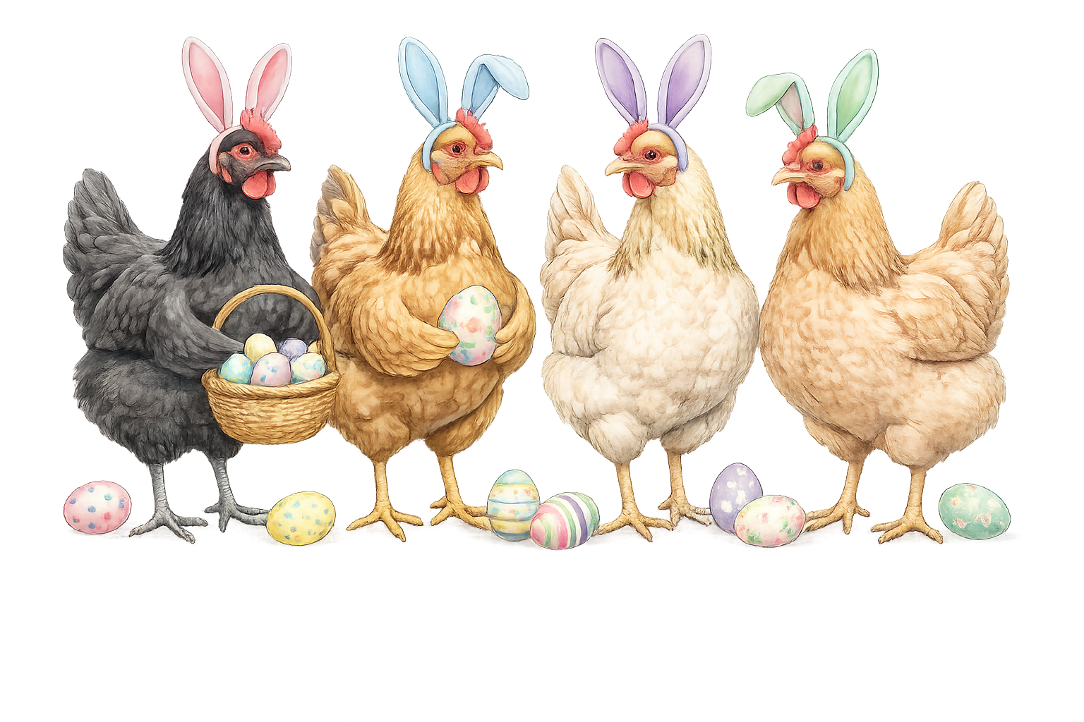 Easter Chickens Figurine Set DTF